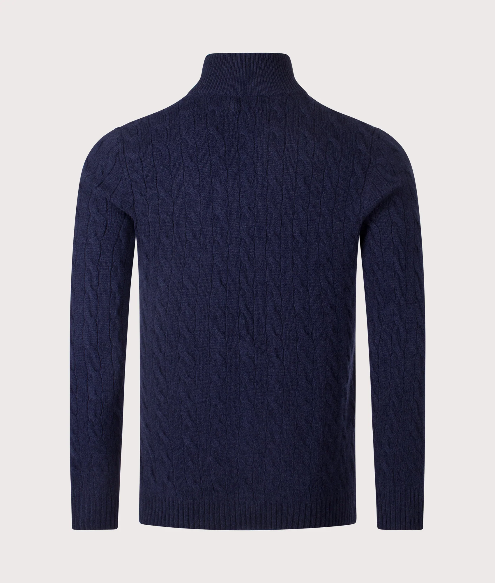 Cashmere Blend Quarter Zip Cable Knit Jumper - Image 3