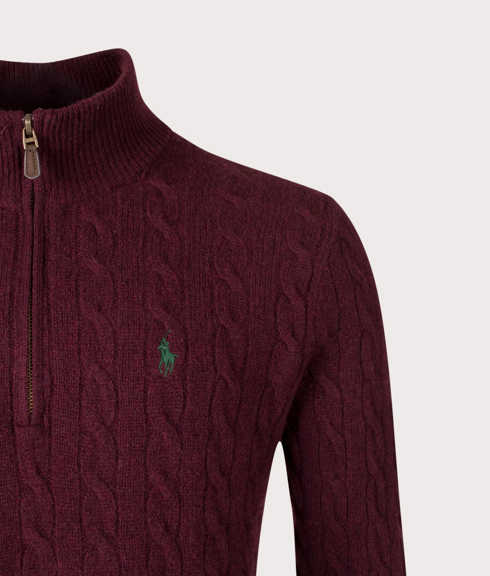 Cashmere Blend Quarter Zip Cable Knit Jumper - Image 2