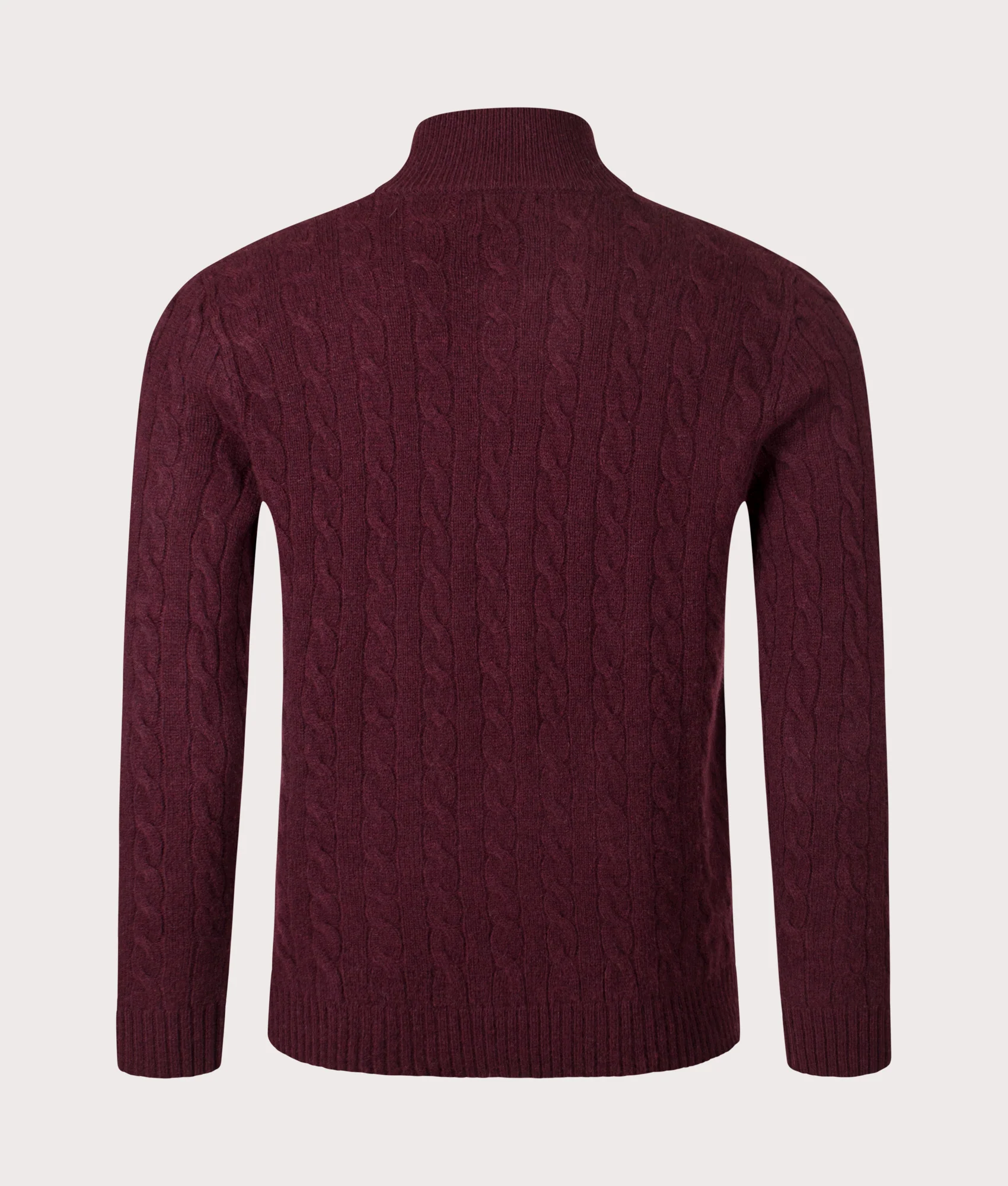 Cashmere Blend Quarter Zip Cable Knit Jumper - Image 3