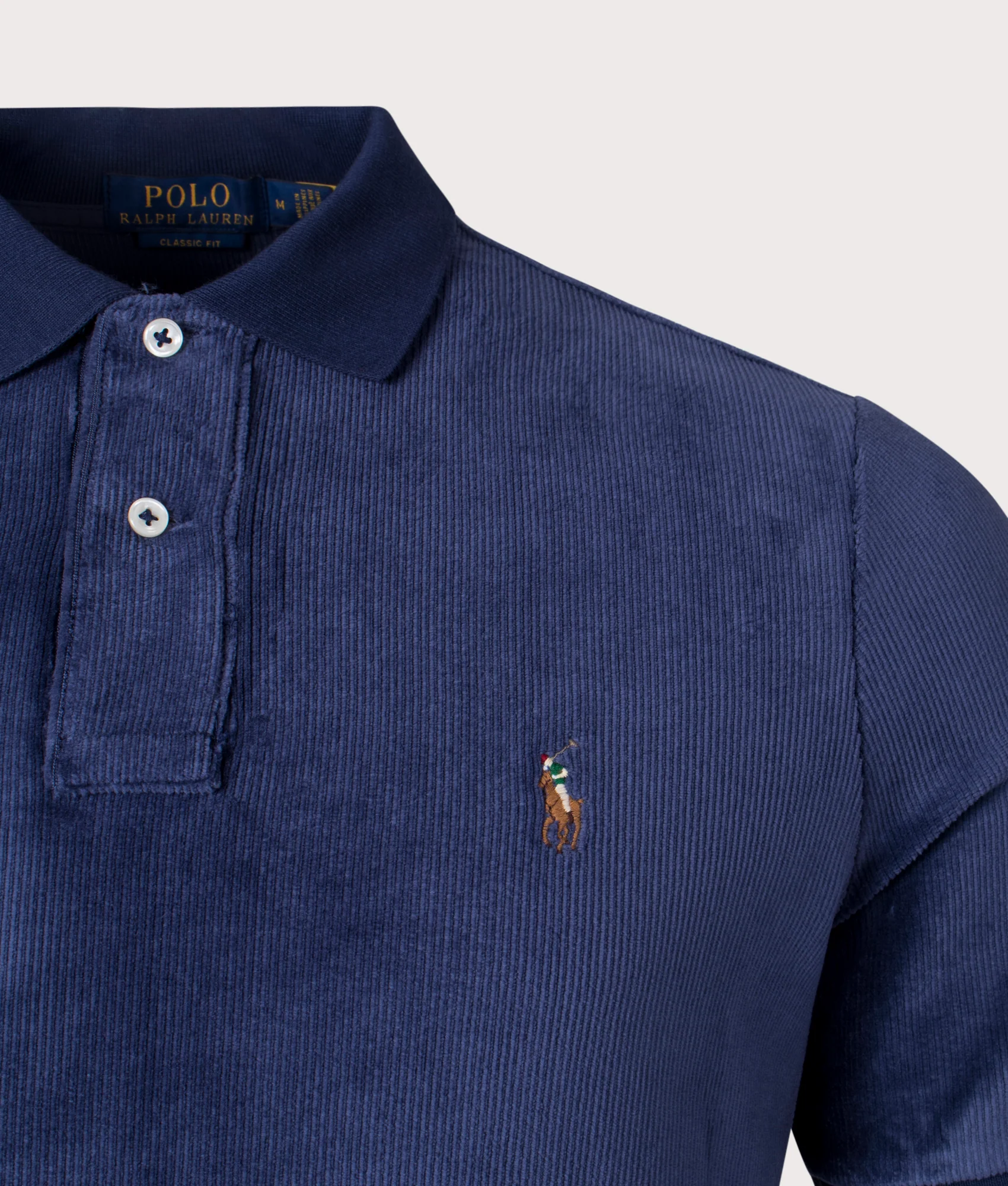 Classic Fit Corduroy Polo Shirt - Image 2