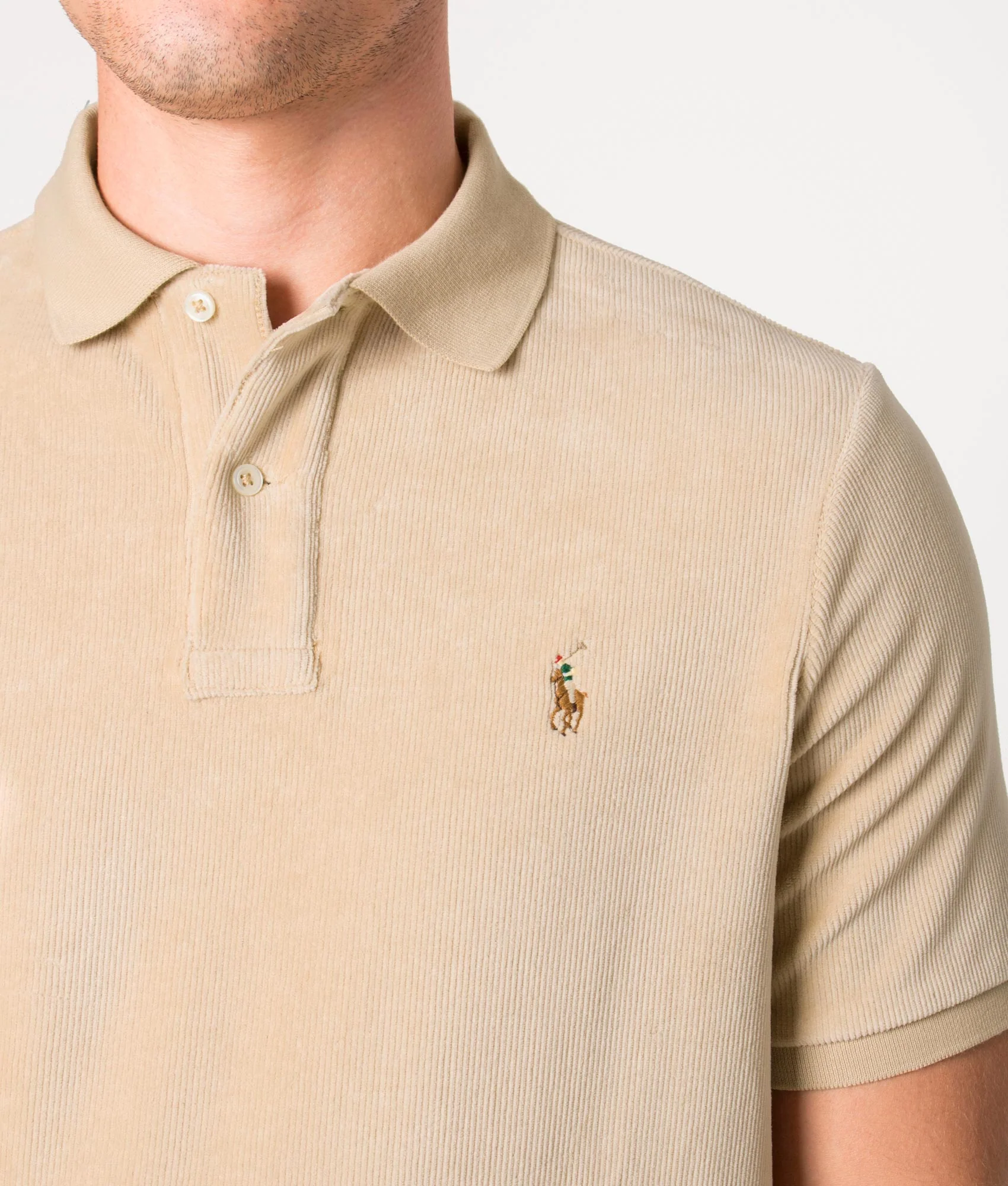 Classic Fit Corduroy Polo Shirt - Image 2