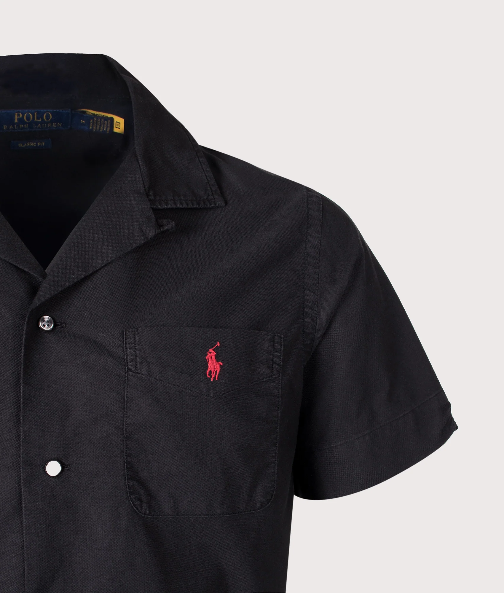 Classic Fit Short Sleeve Oxford Camp Shirt - Image 2