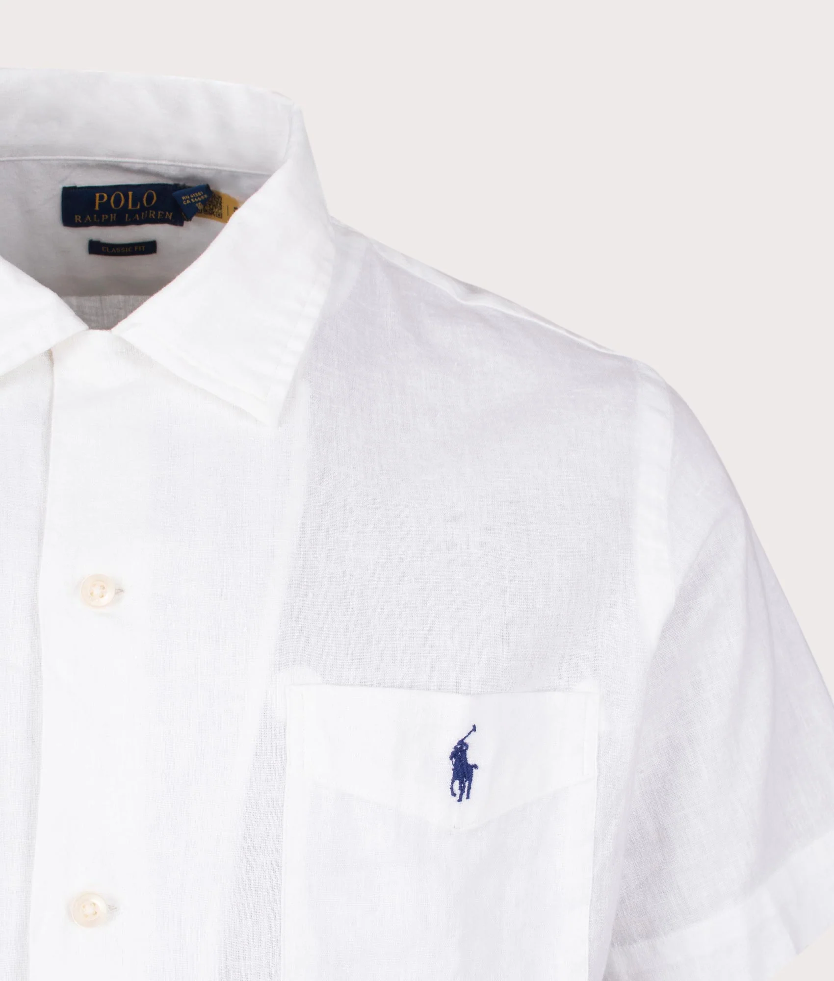 Classic Fit Short Sleeve Linen Blend Camp Shirt - Image 2