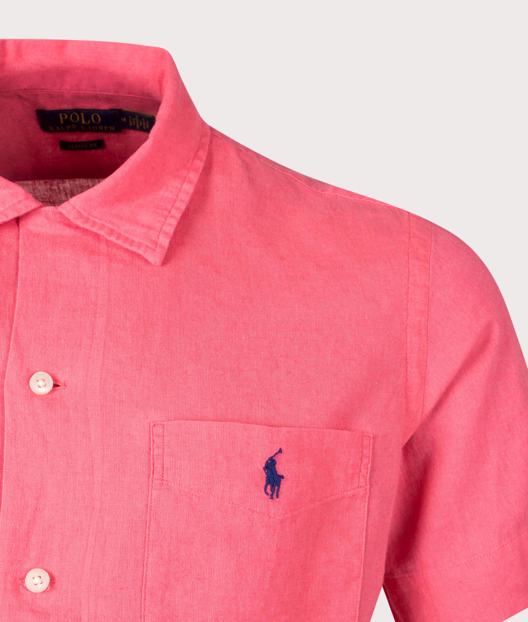 Classic Fit Short Sleeve Linen Blend Camp Shirt - Image 2