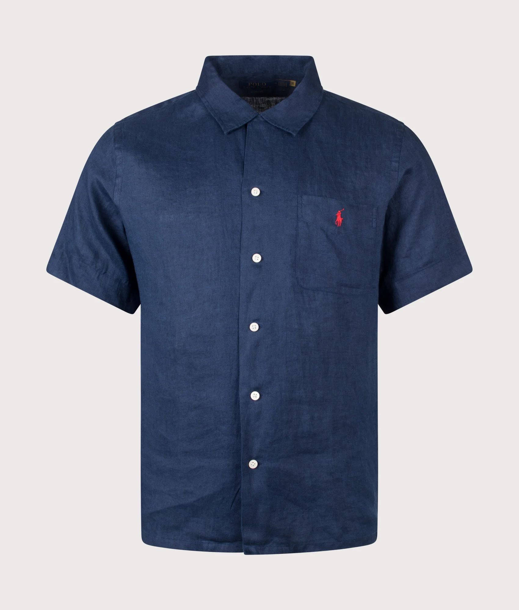 Classic Fit Short Sleeve Linen Camp Shirt