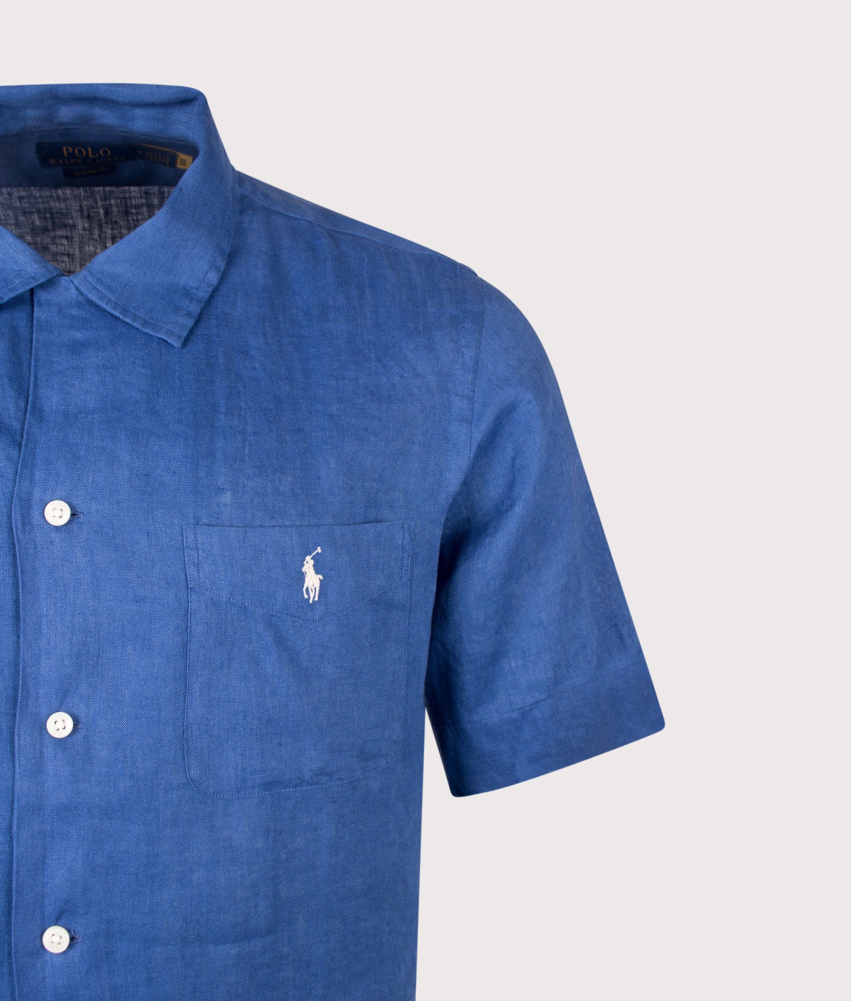 Classic Fit Short Sleeve Linen Camp Shirt - Image 3