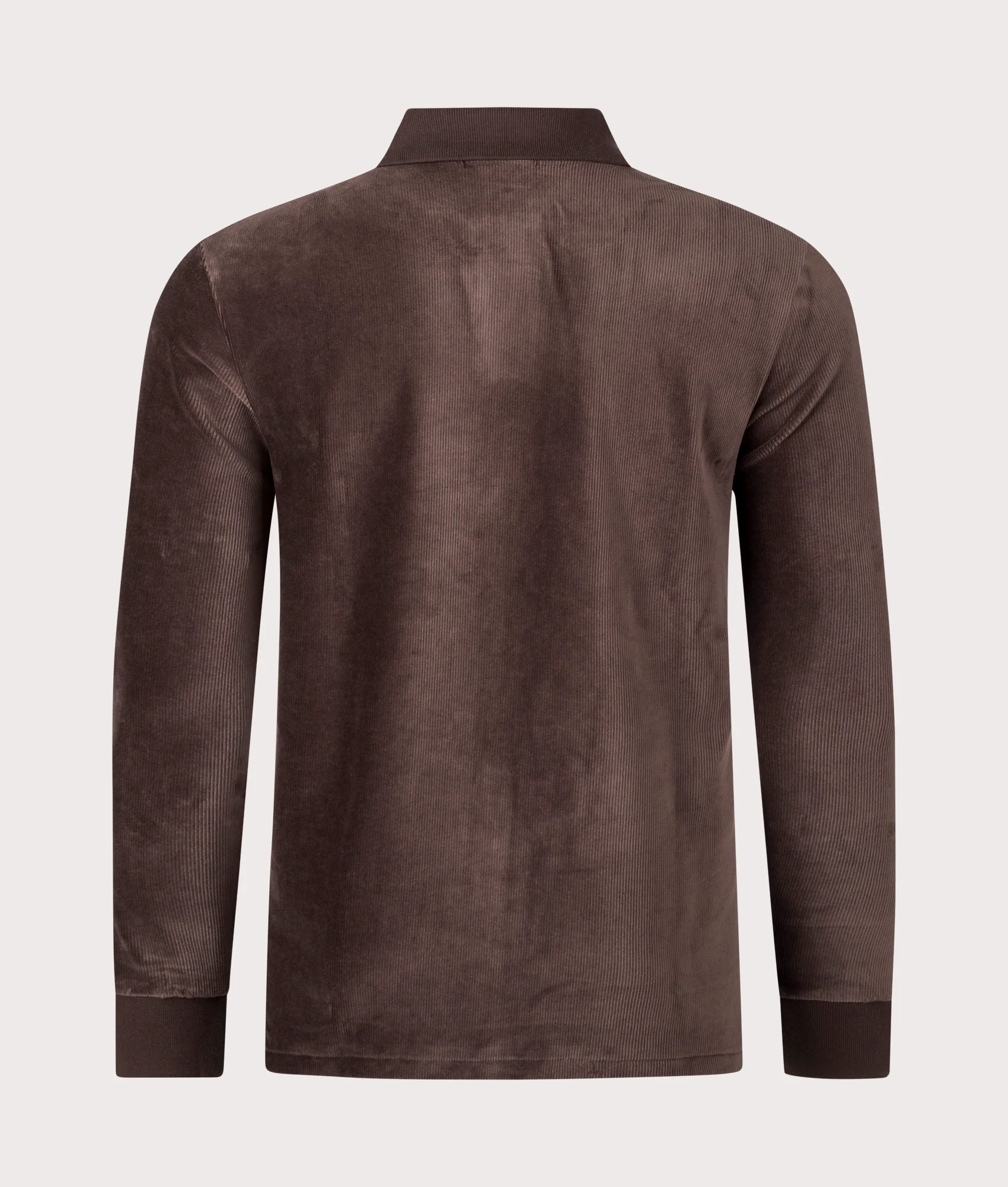 Relaxed Fit Long Sleeve Corduroy Polo Shirt - Image 3
