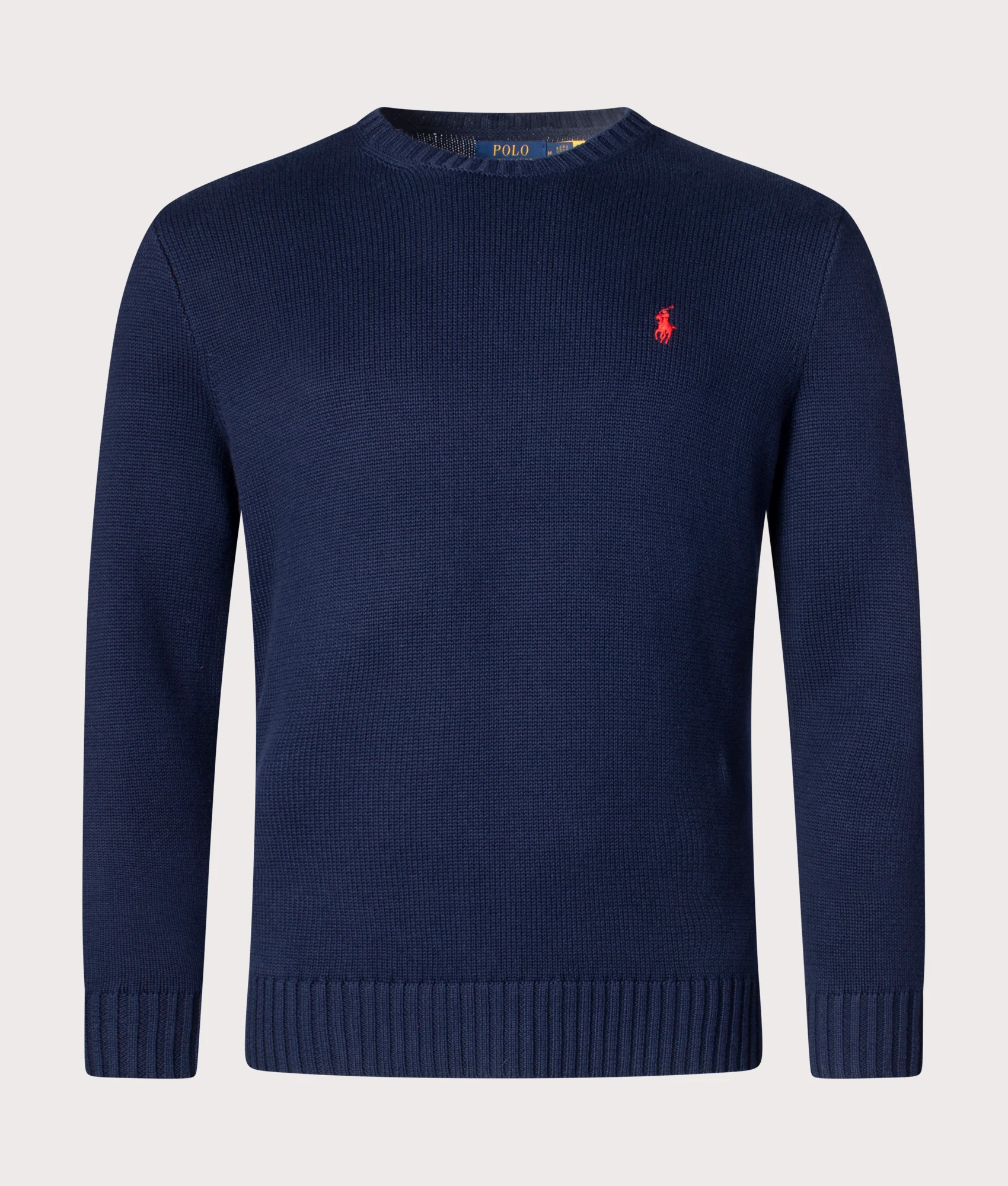 Cotton Ribbed Crew Neck Jumper