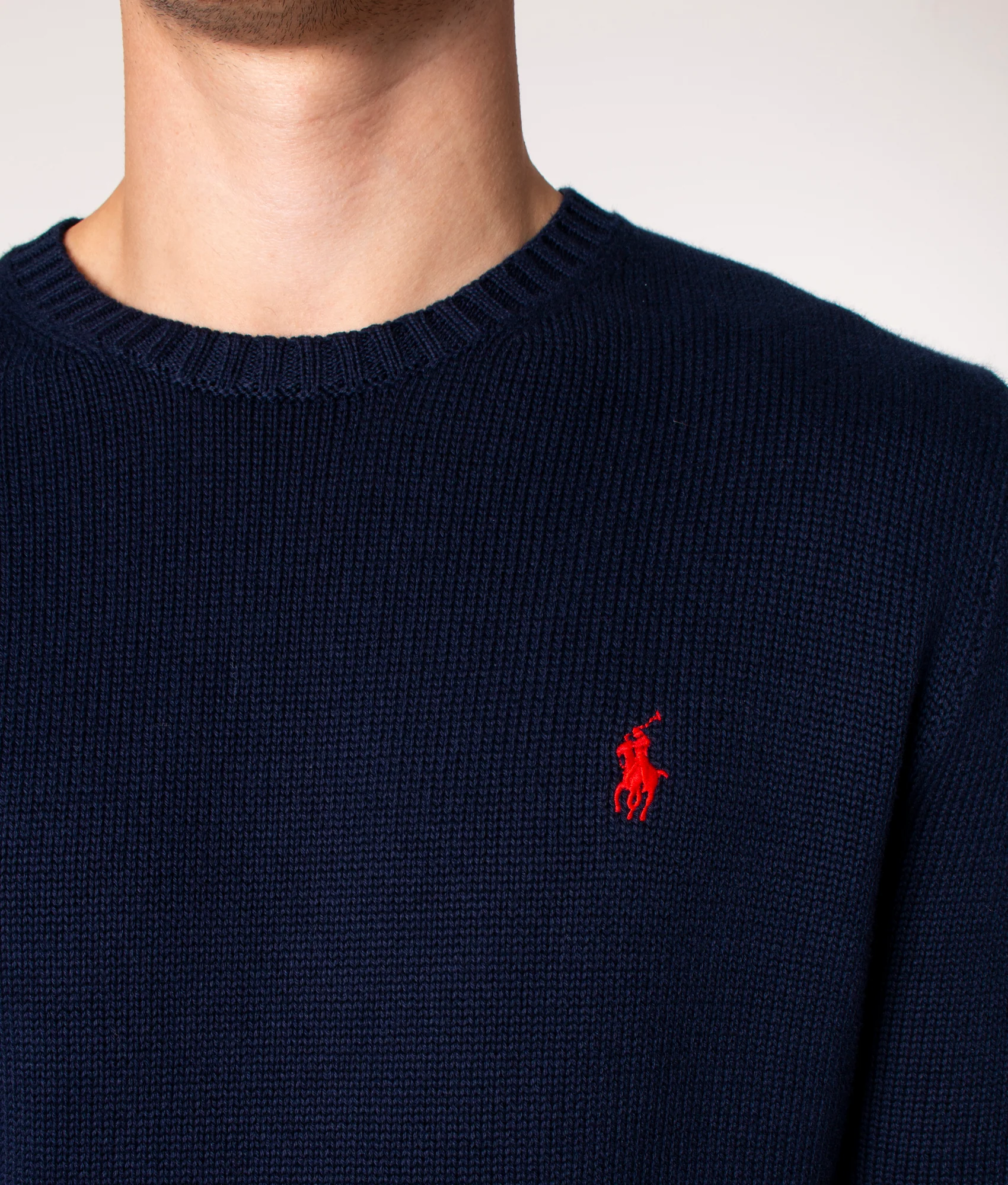 Cotton Ribbed Crew Neck Jumper - Image 3