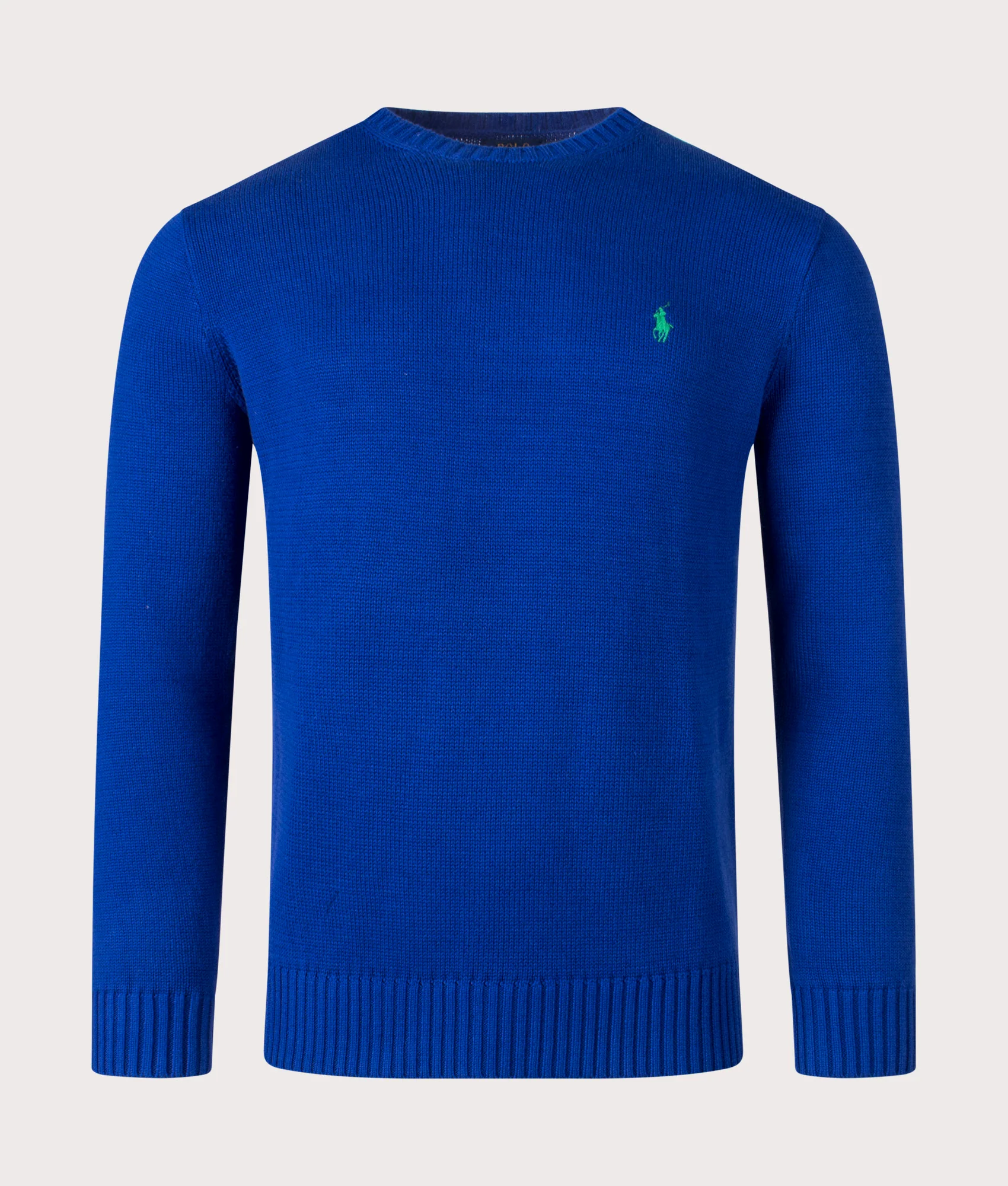 Cotton Ribbed Crew Neck Jumper