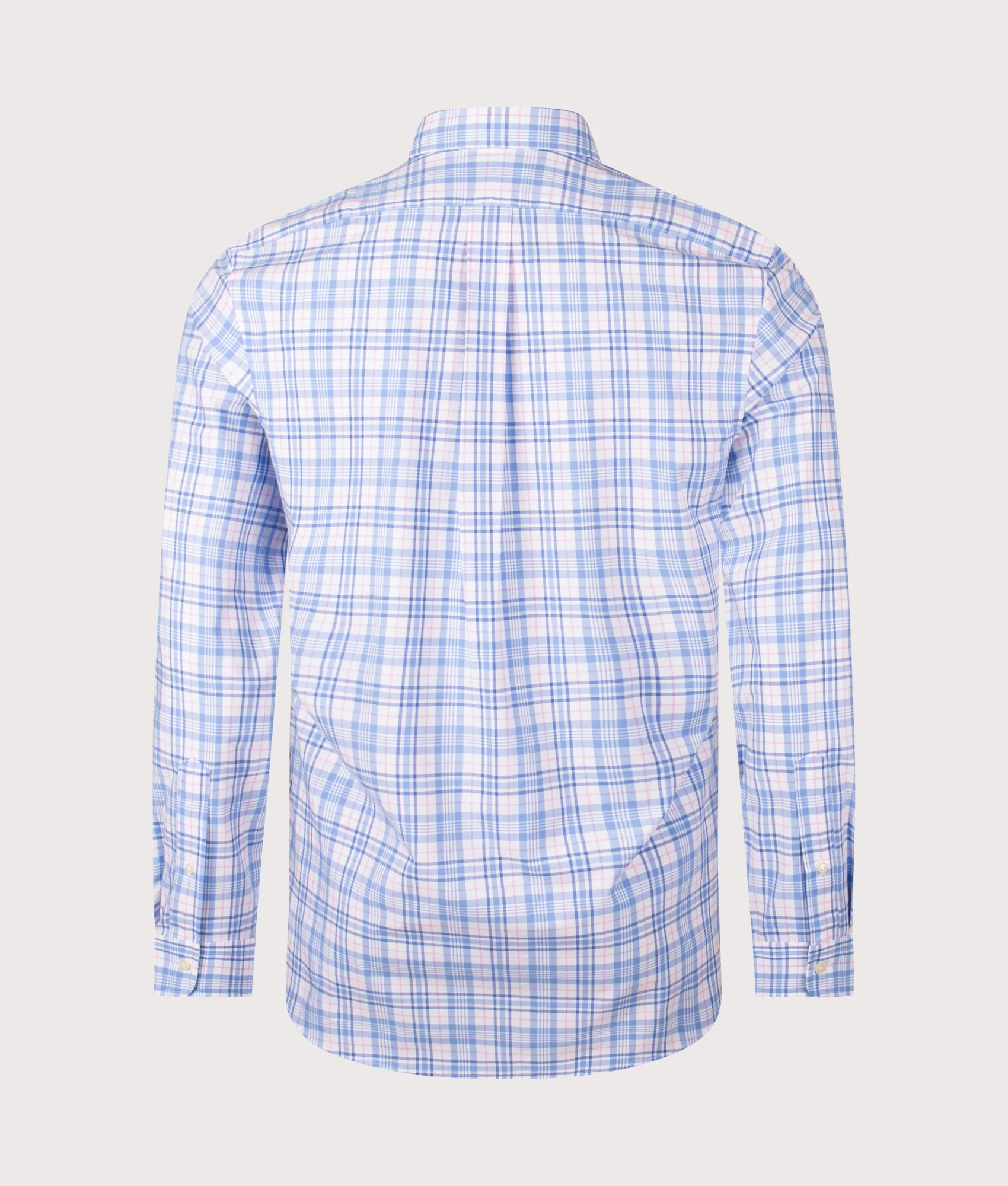 Custom Fit Checked Stretch Poplin Shirt - Image 3