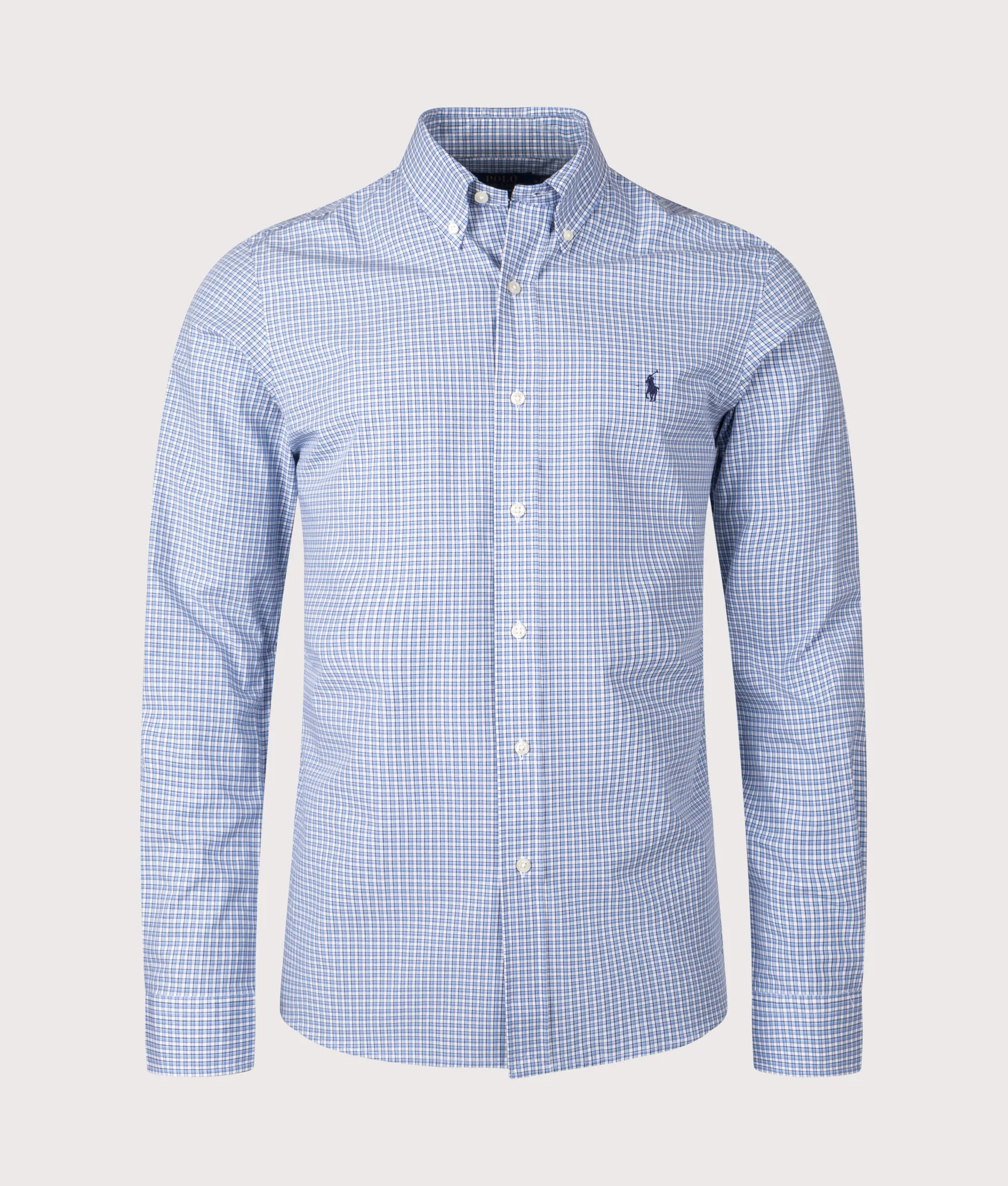 Custom Fit Checked Stretch Poplin Shirt