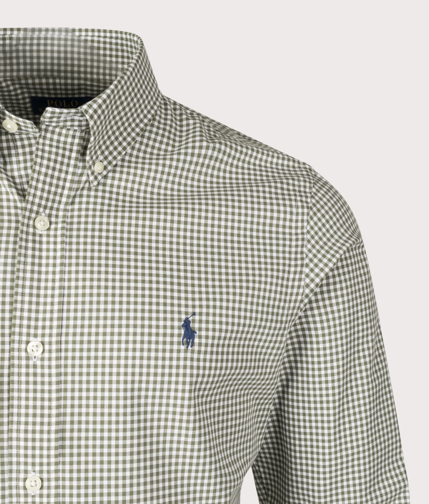 Custom Fit Gingham Poplin Shirt - Image 3