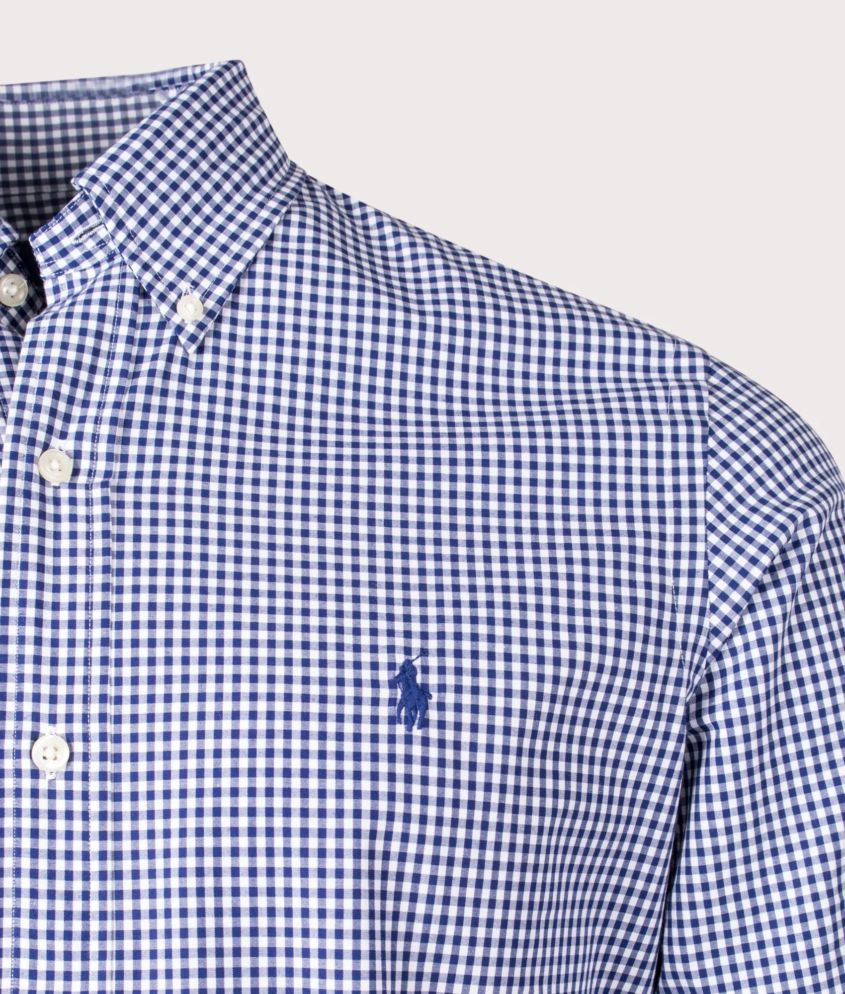 Custom Fit Gingham Stretch Poplin Shirt - Image 2