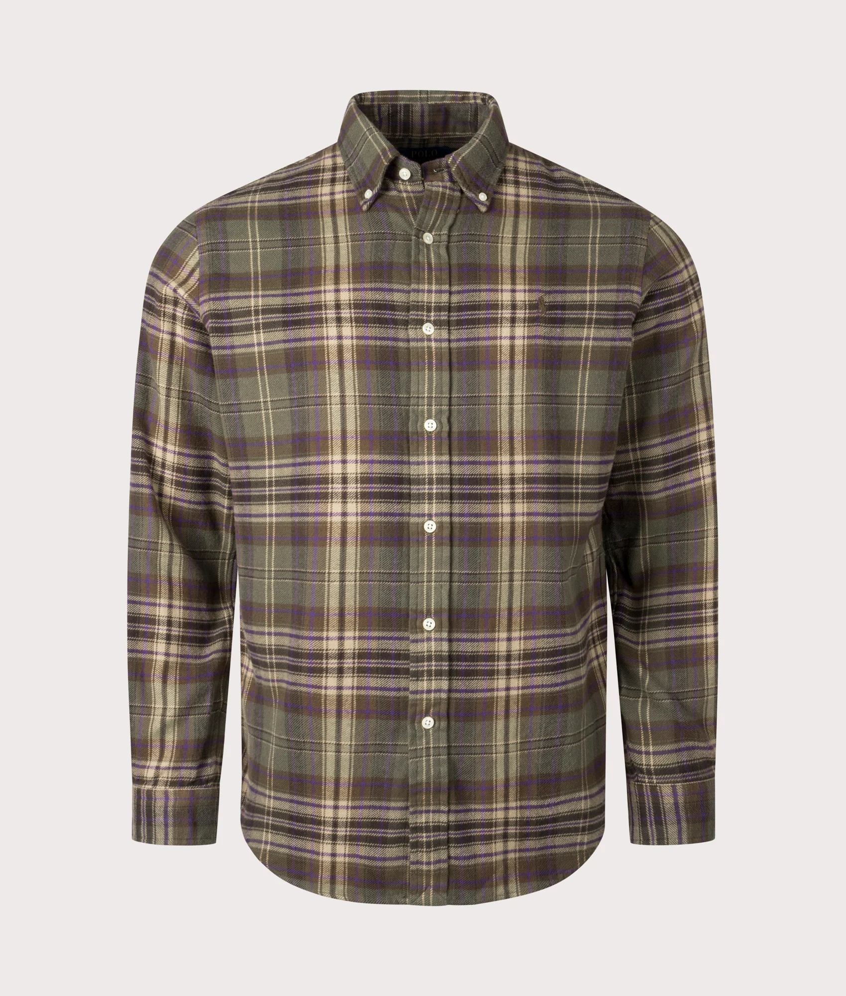 Custom Fit Plaid Brushed Flannel Shirt