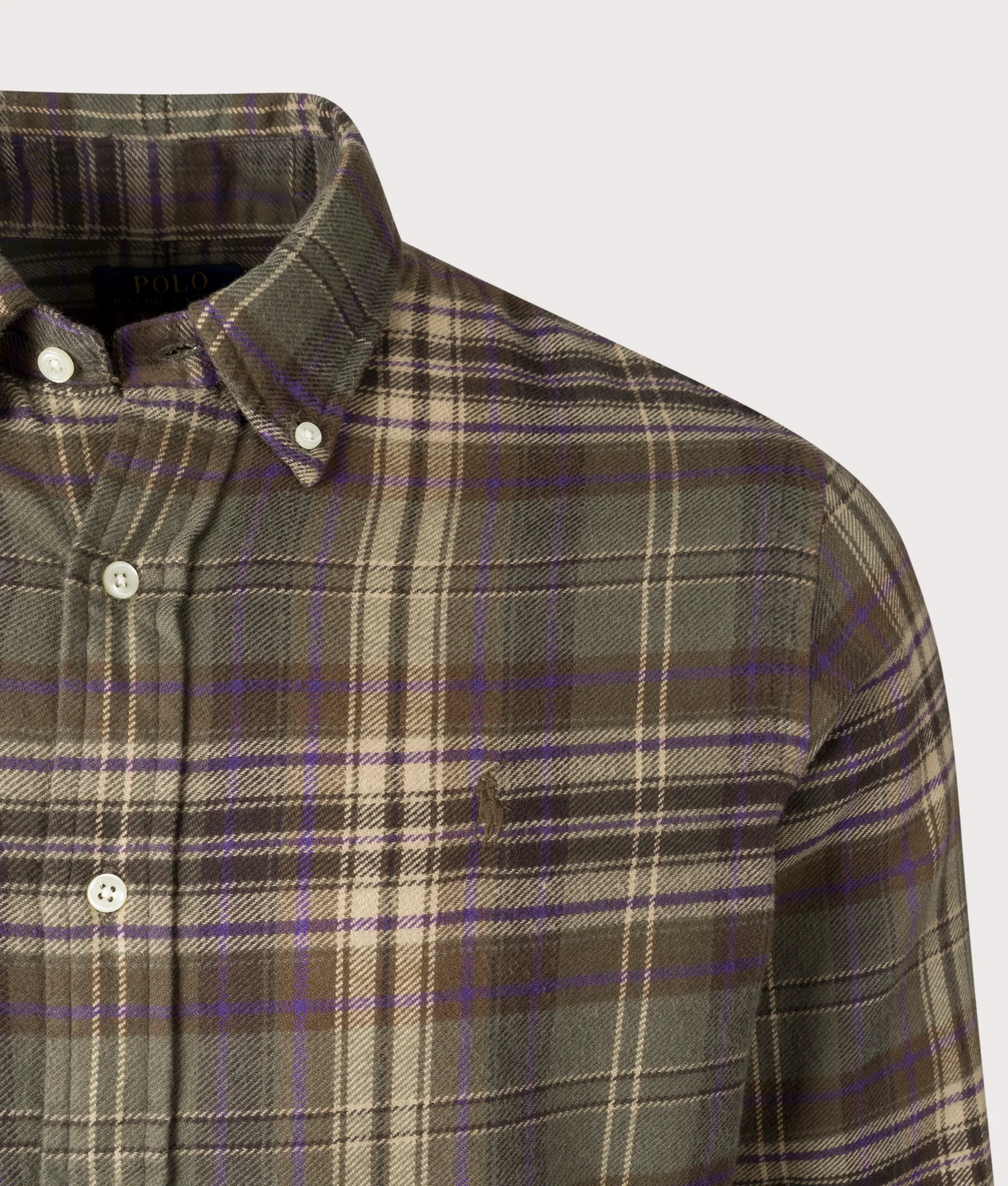 Custom Fit Plaid Brushed Flannel Shirt - Image 2