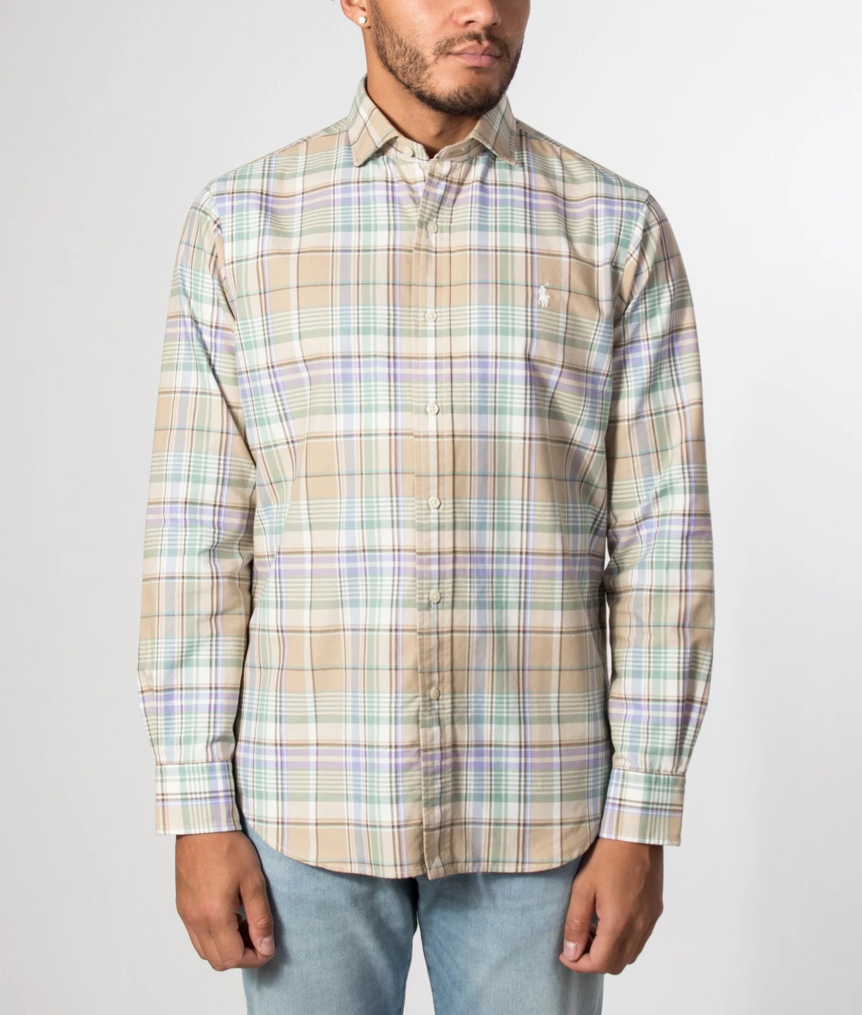Custom Fit Plaid Oxford Shirt - Image 2