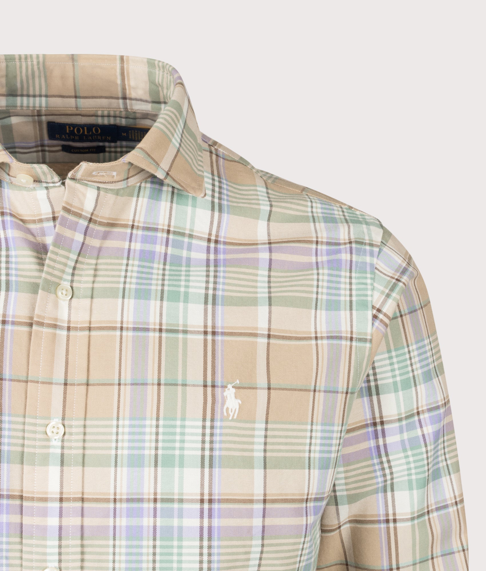 Custom Fit Plaid Oxford Shirt - Image 3