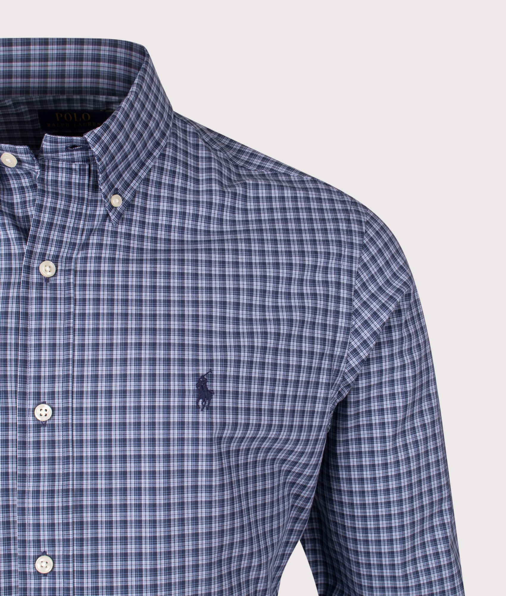 Custom Fit Plaid Stretch Poplin Shirt - Image 2