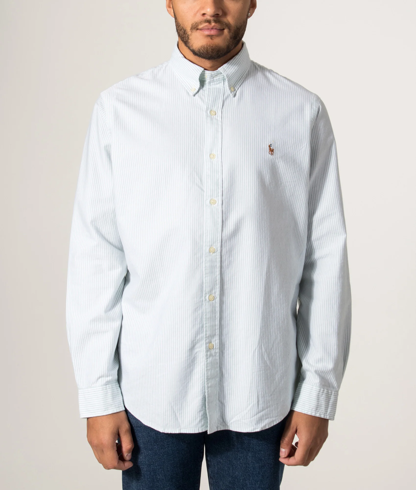 Custom Fit Striped Oxford Shirt - Image 2