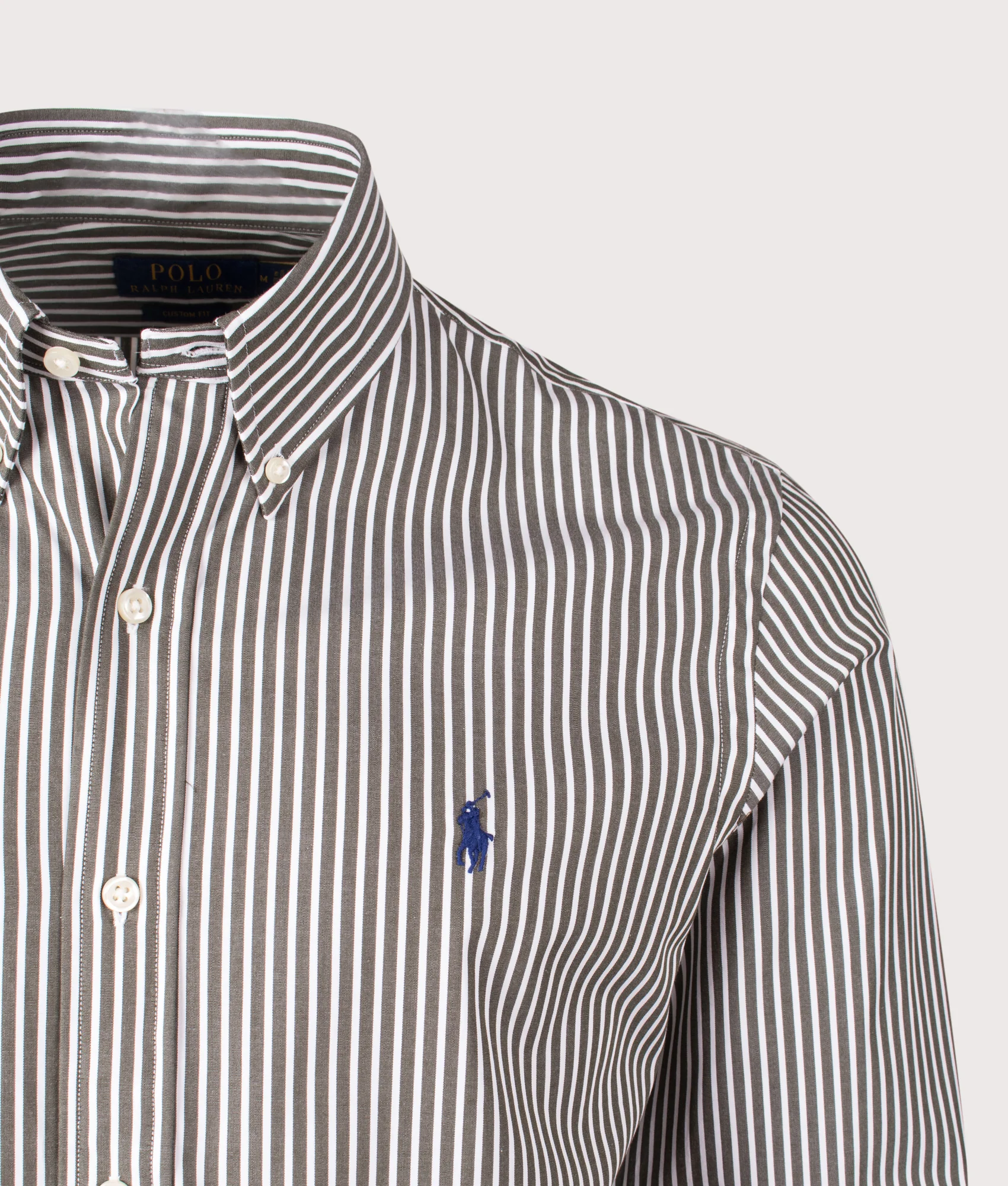 Custom Fit Striped Stretch Poplin Shirt - Image 3