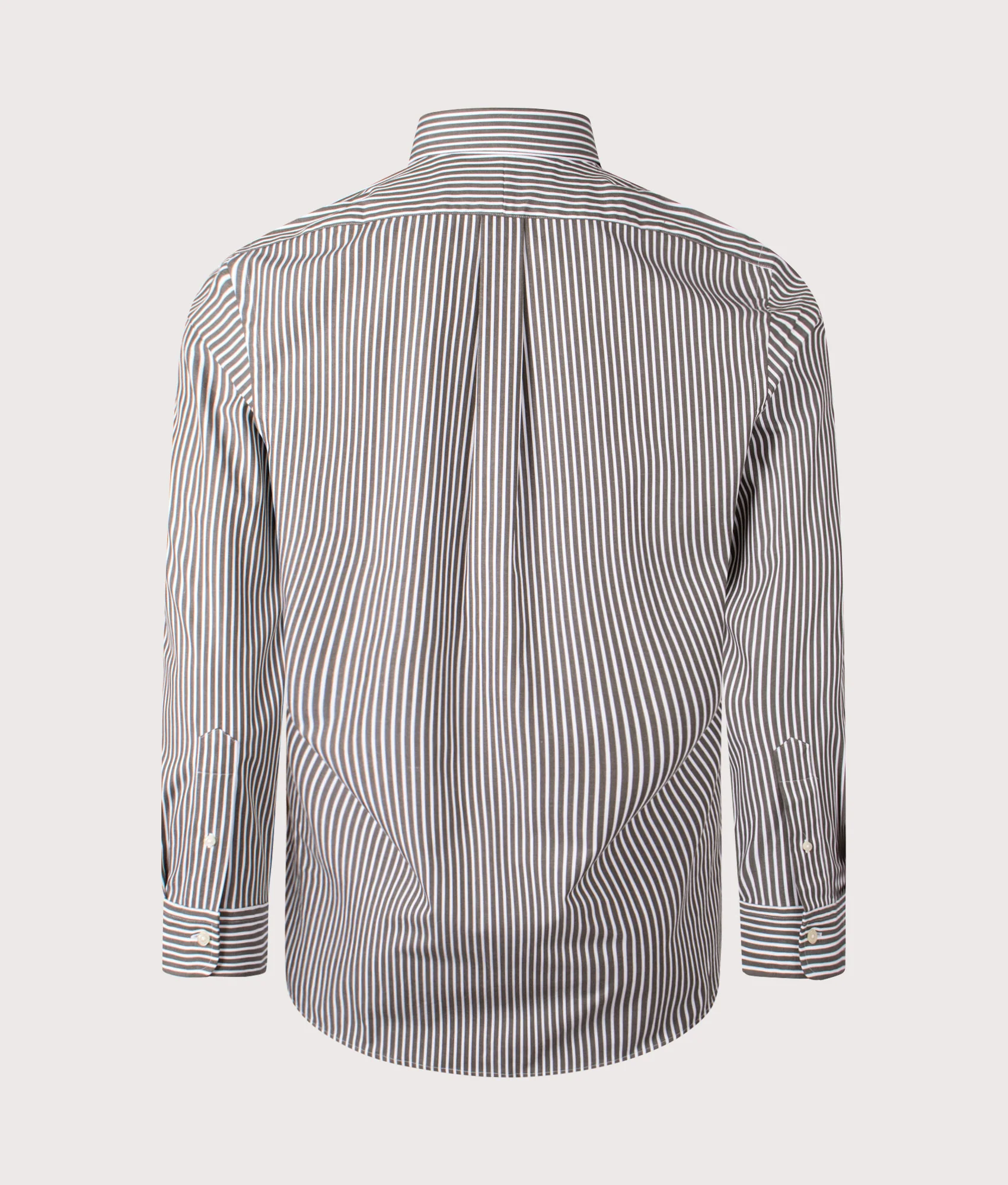 Custom Fit Striped Stretch Poplin Shirt - Image 4
