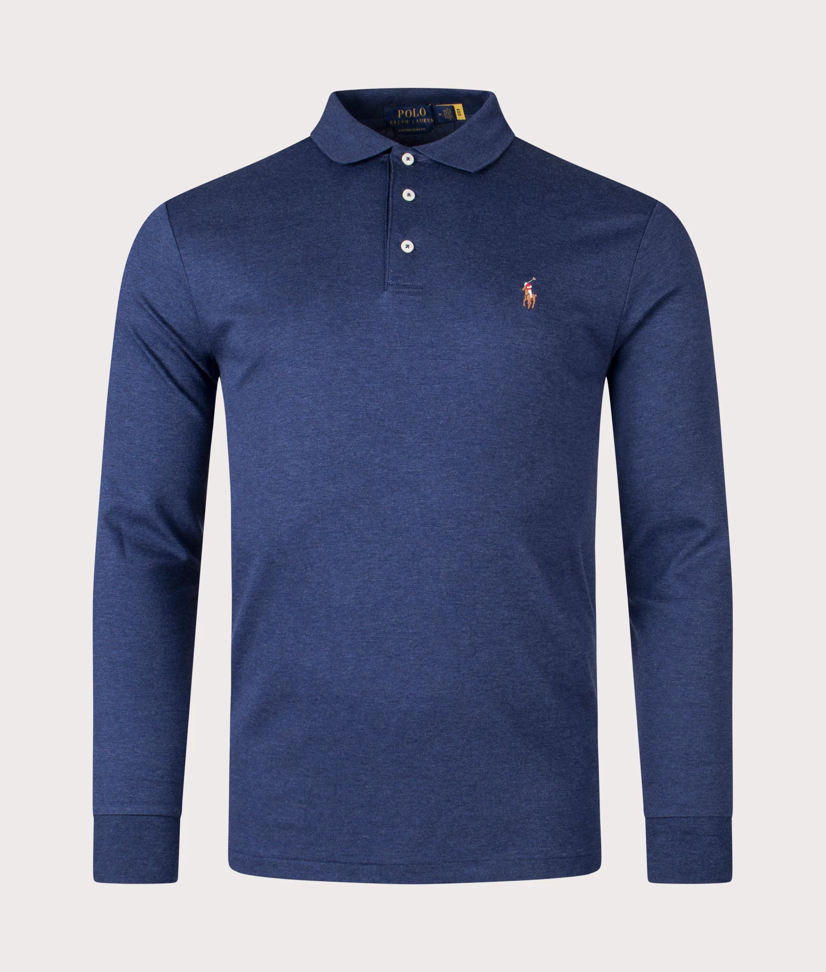 Custom Slim Fit Long Sleeve Polo Shirt