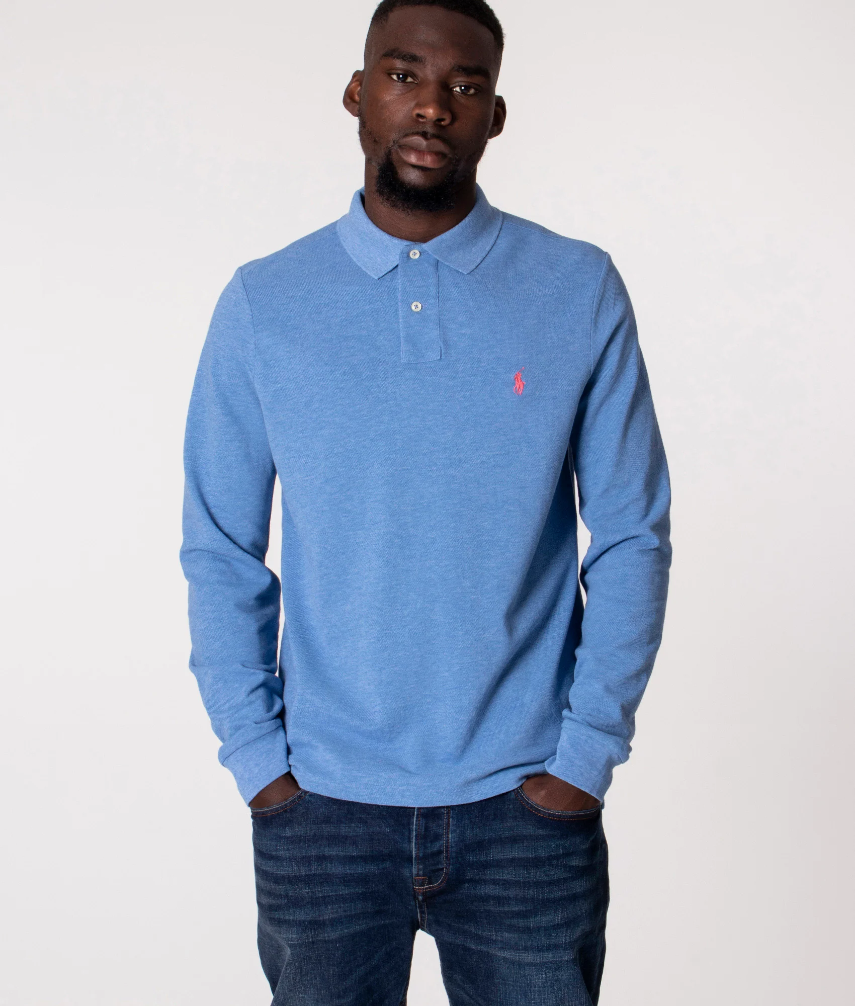 Custom Slim Fit Long Sleeve Polo Shirt - Image 2