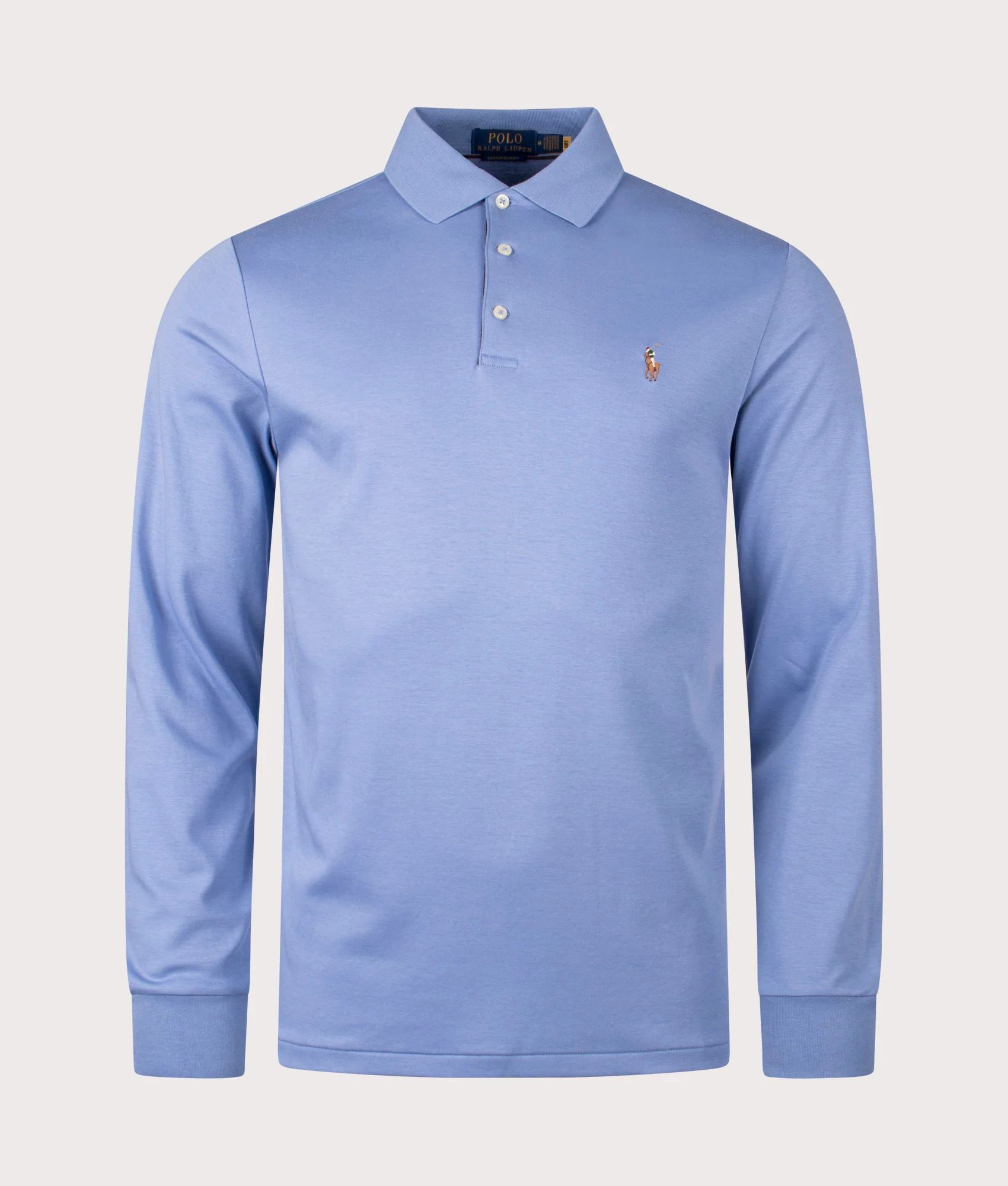 Custom Slim Fit Long Sleeve Soft Cotton Polo Shirt