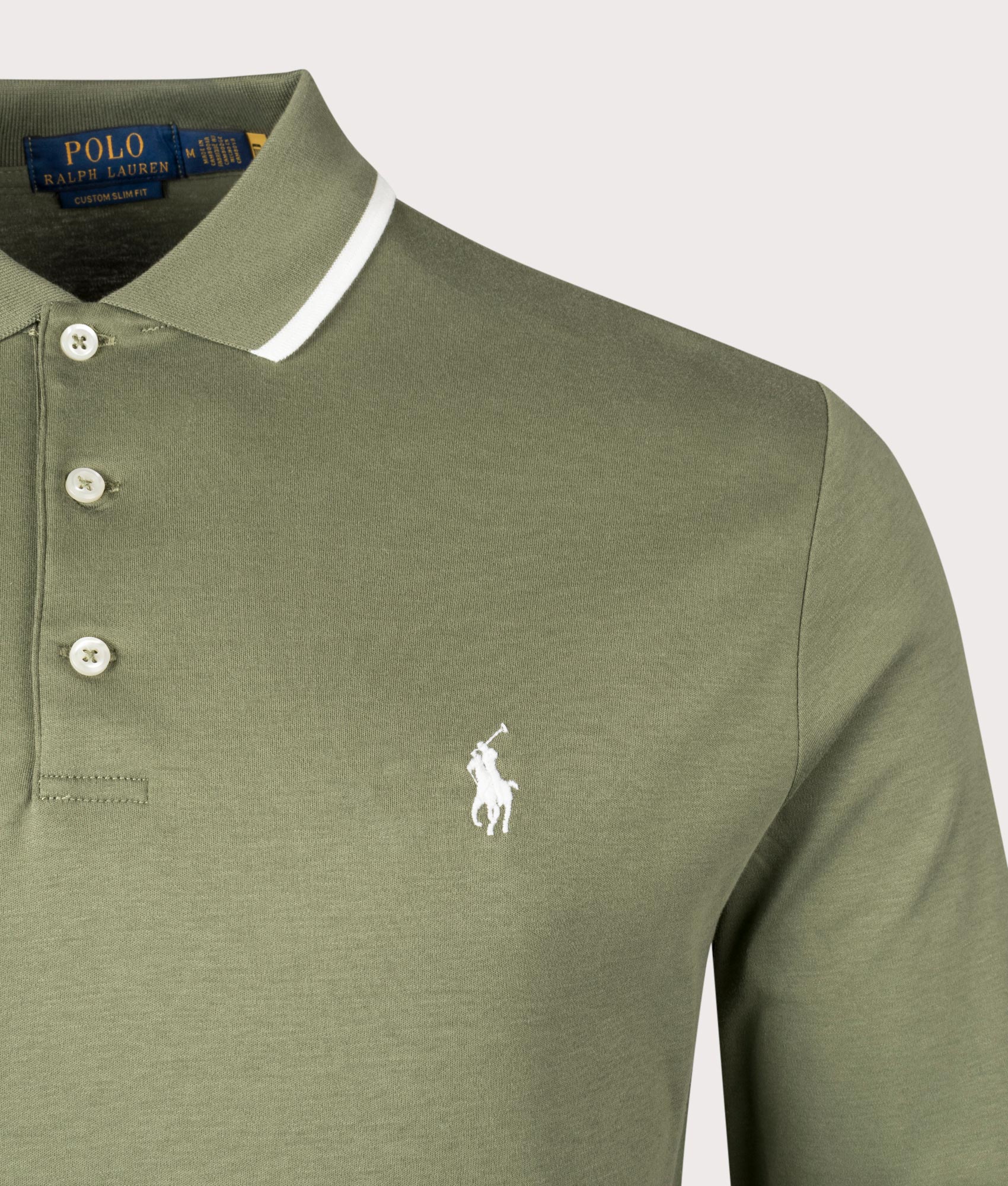 Custom Slim Fit Long Sleeve Polo Shirt - Image 2