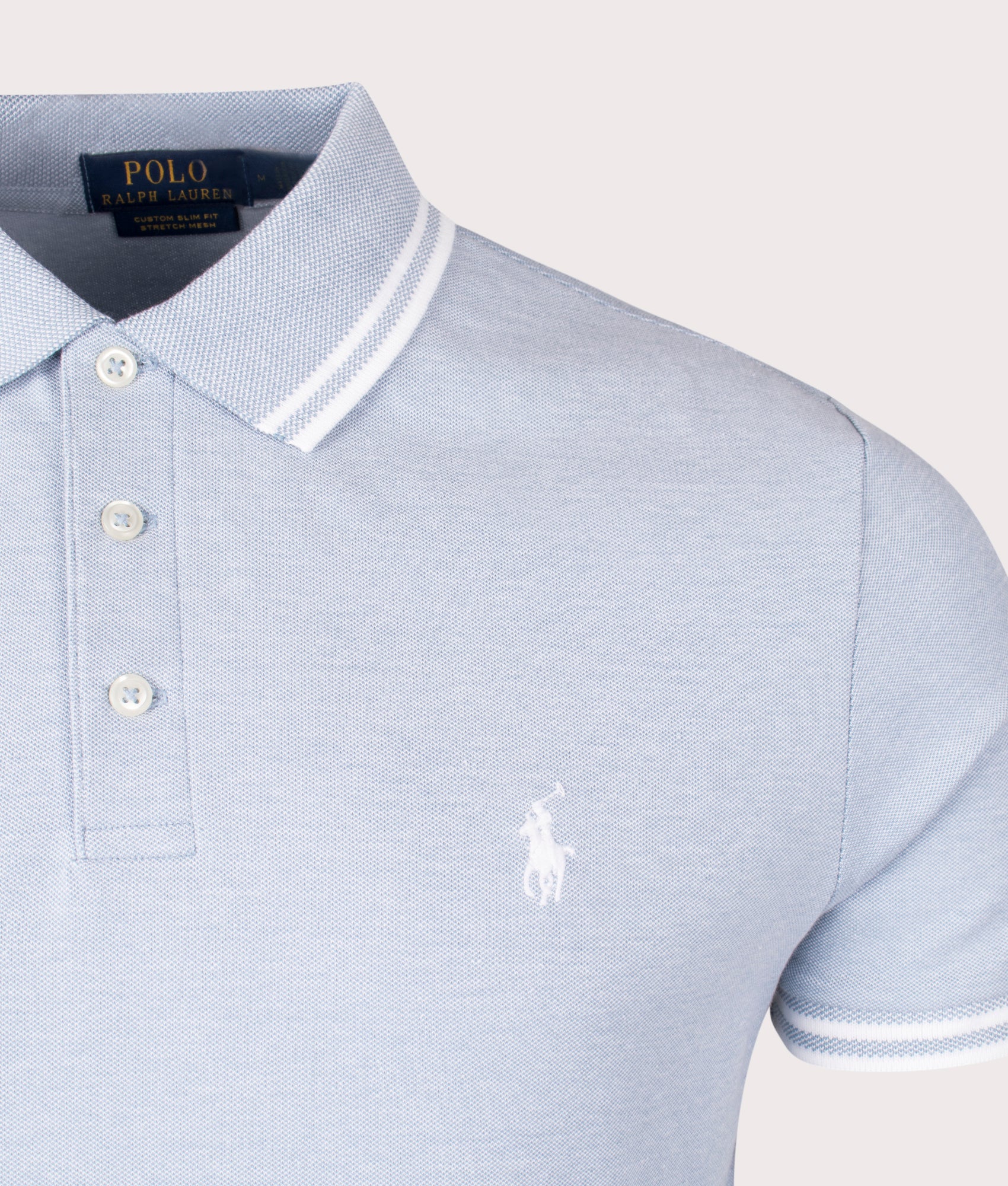 Custom Slim Fit Stretch Mesh Polo Shirt - Image 2