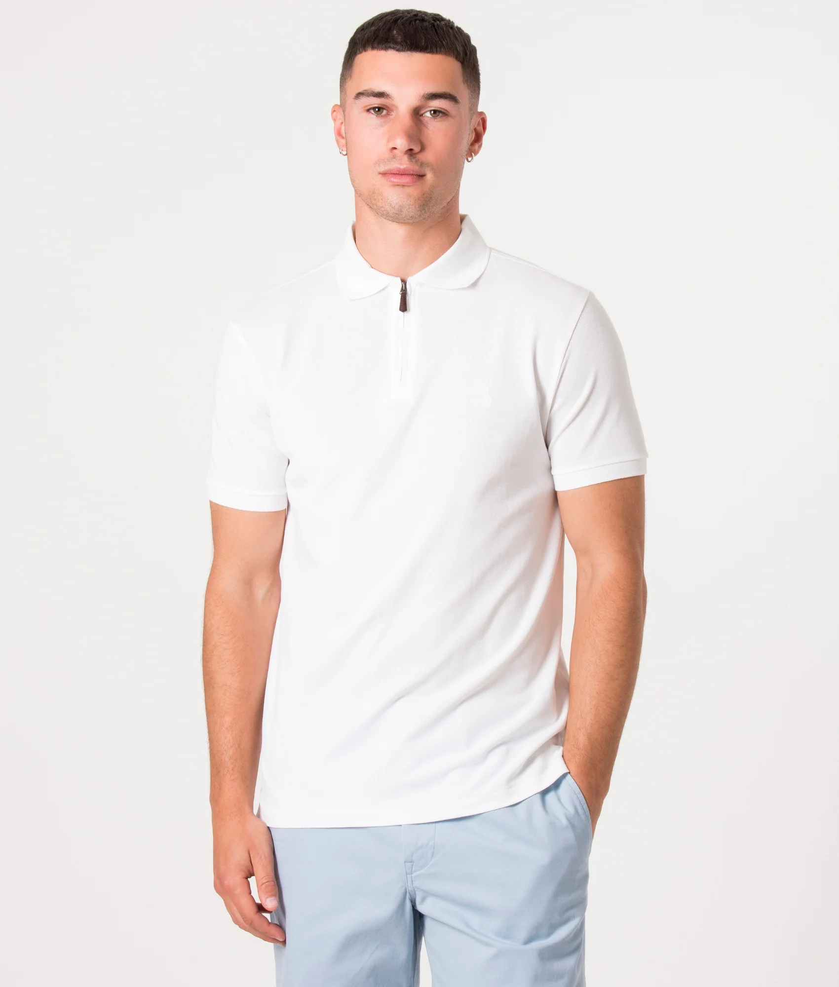 Custom Slim Fit Stretch Mesh Polo Shirt