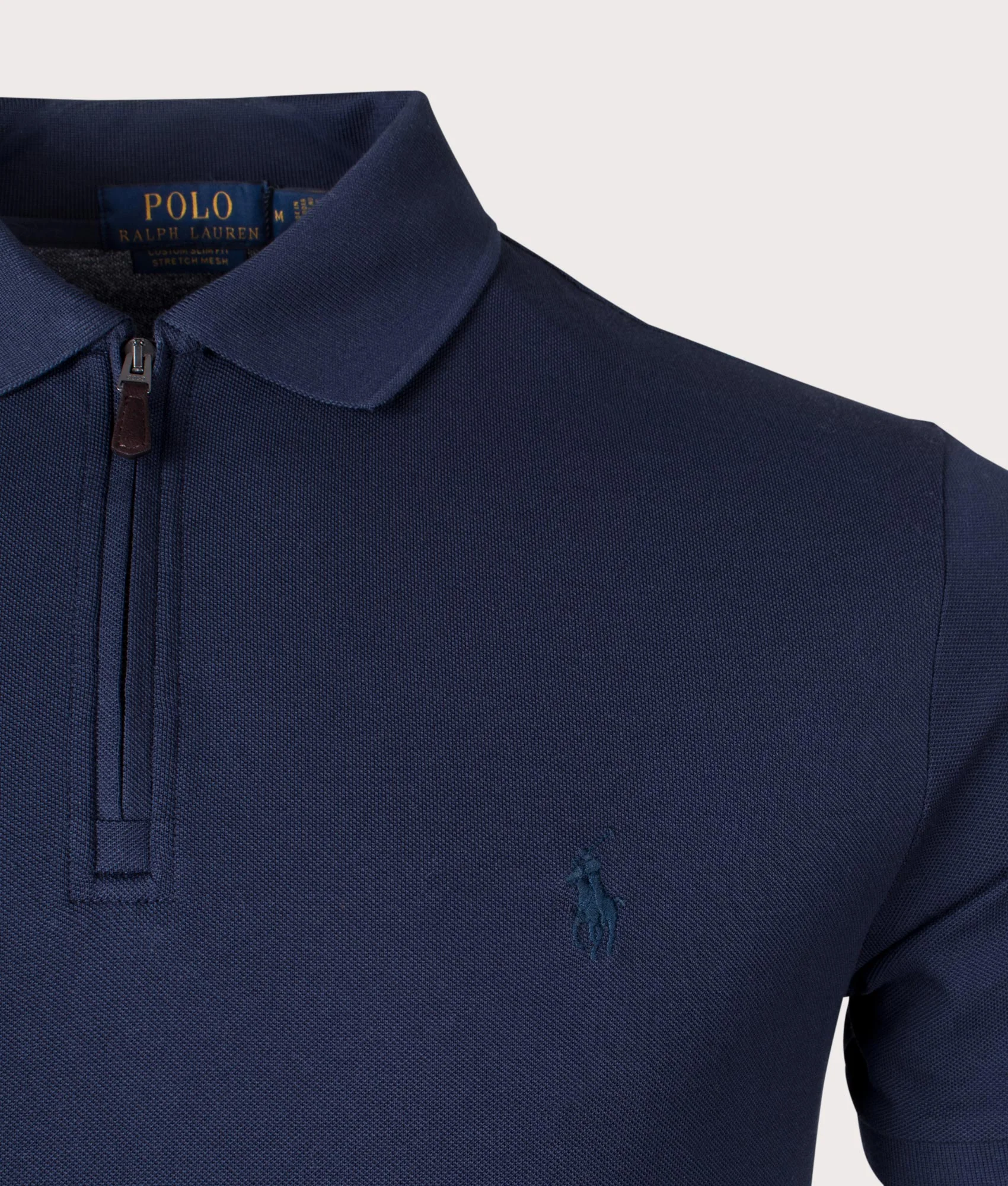 Custom Slim Fit Stretch Mesh Polo Shirt - Image 2
