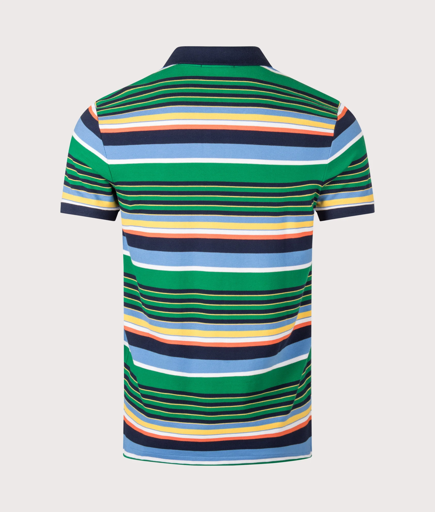 Custom Slim Fit Striped Mesh Polo Shirt - Image 3