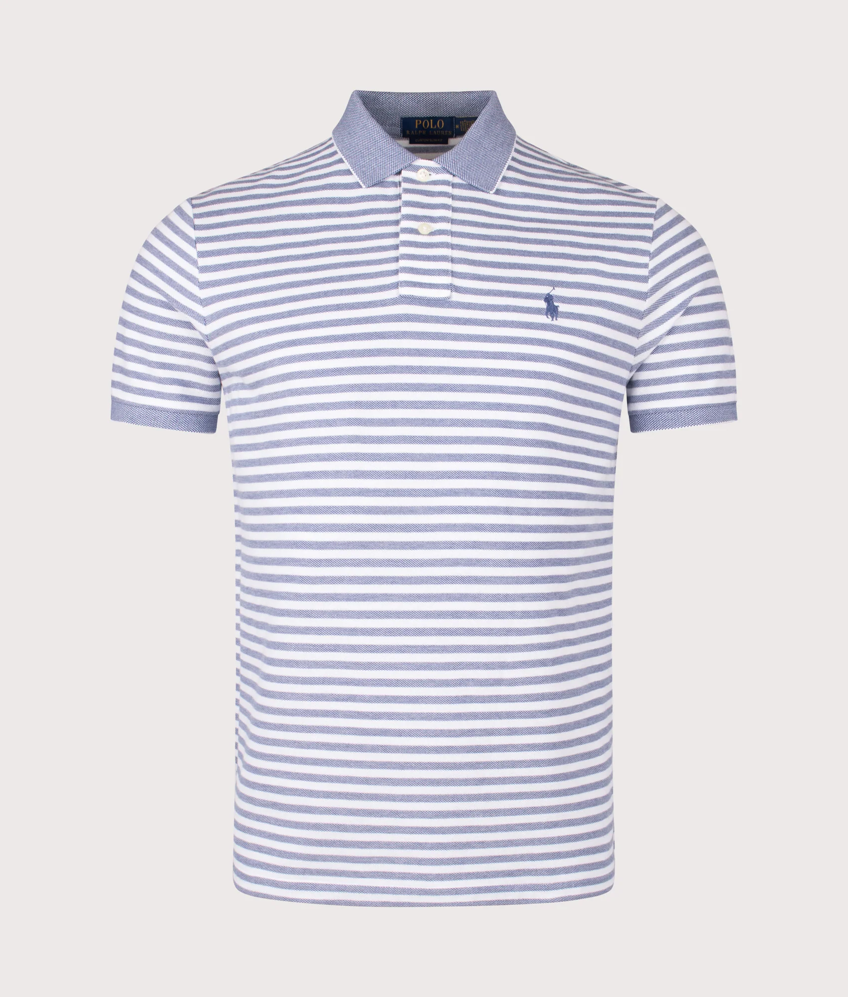 Custom Slim Fit Striped Mesh Polo Shirt
