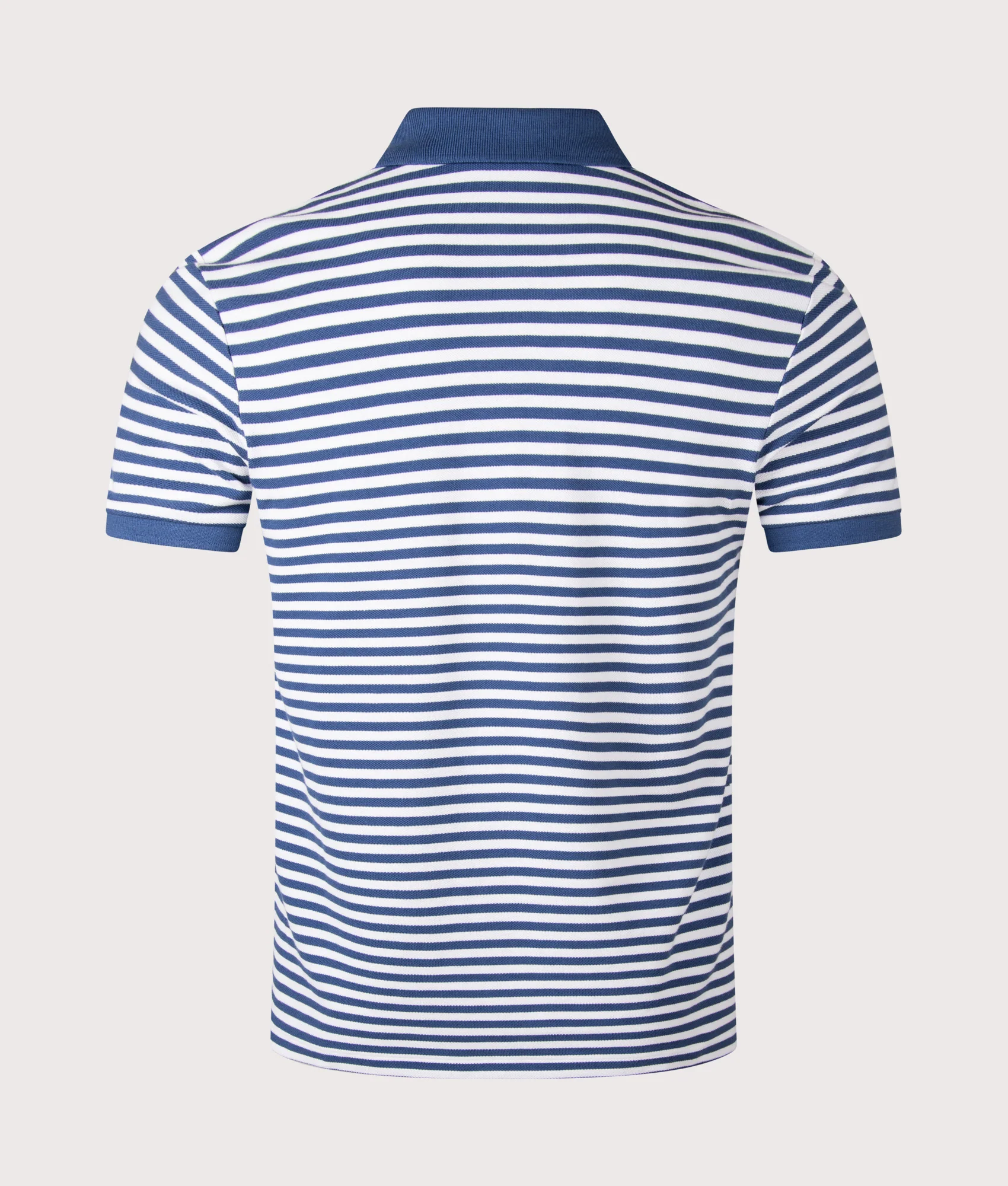 Custom Slim Fit Striped Mesh Polo Shirt - Image 3
