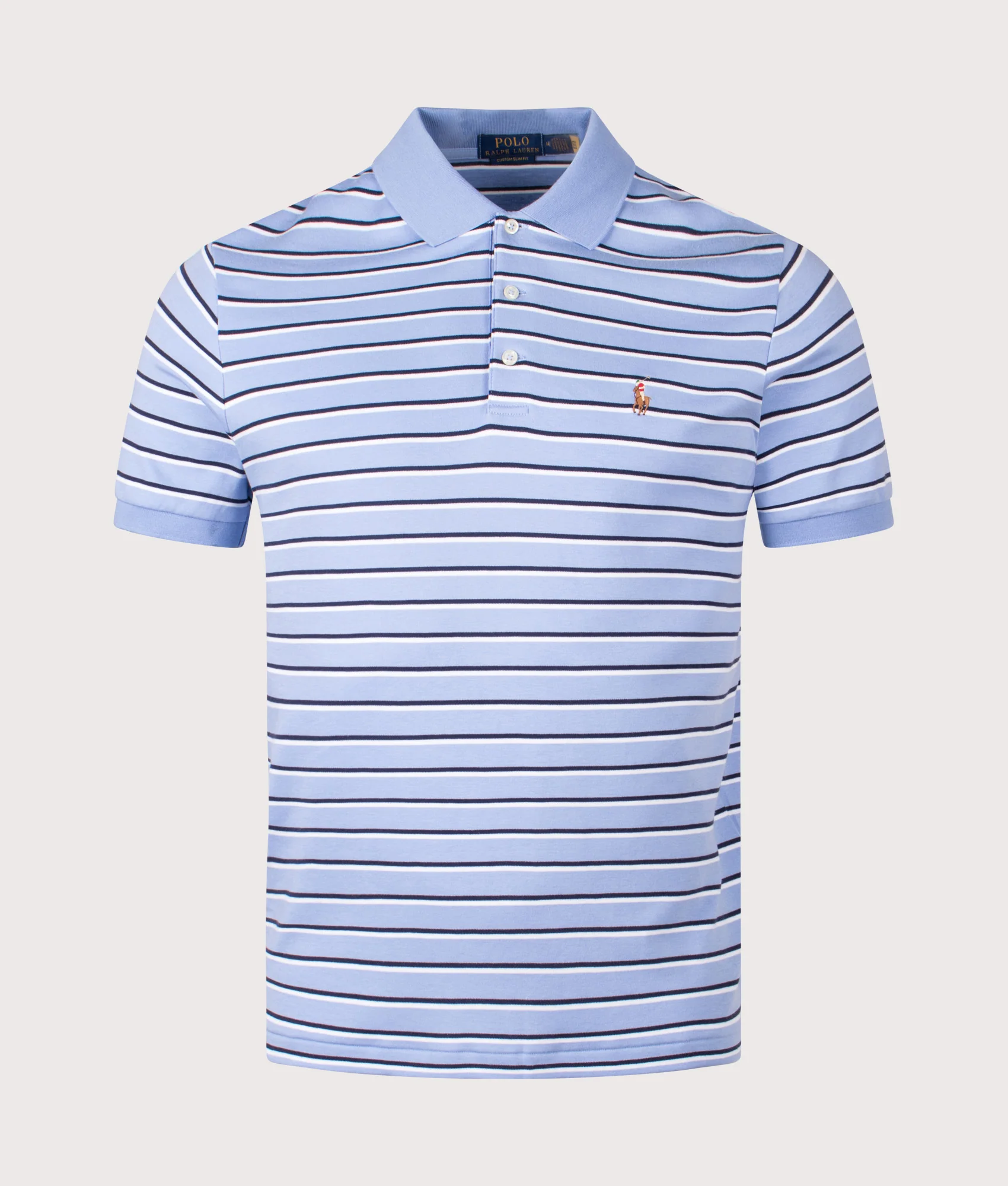 Custom Slim Fit Striped Soft Cotton Polo Shirt