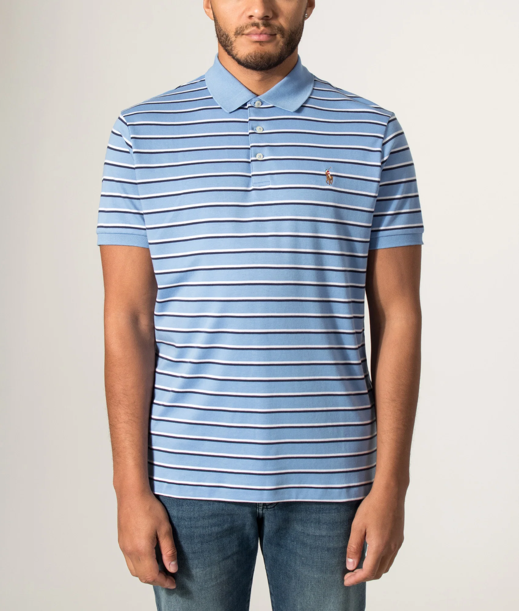 Custom Slim Fit Striped Soft Cotton Polo Shirt - Image 2