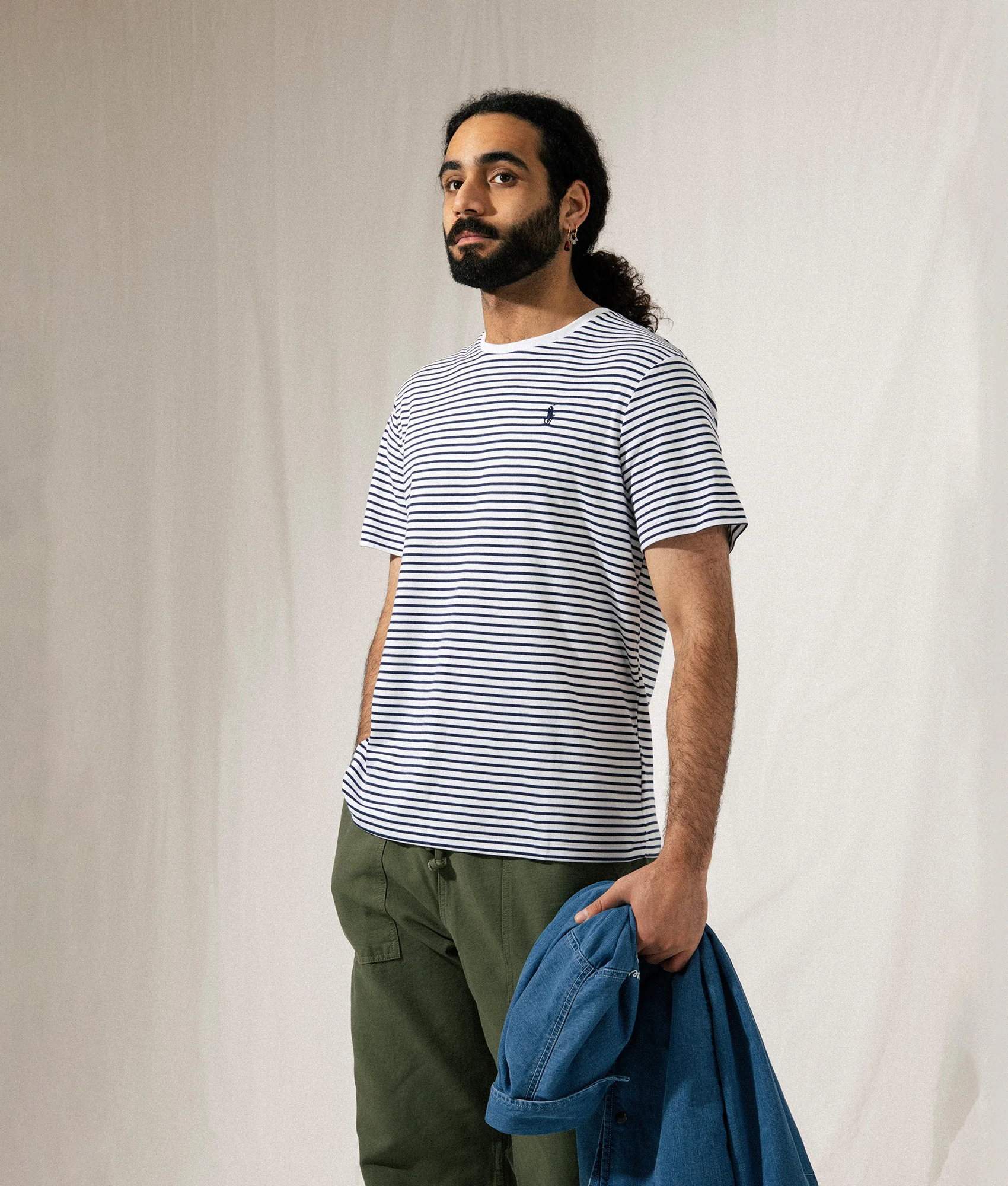 Custom Slim Striped Soft Cotton T-Shirt - Image 2