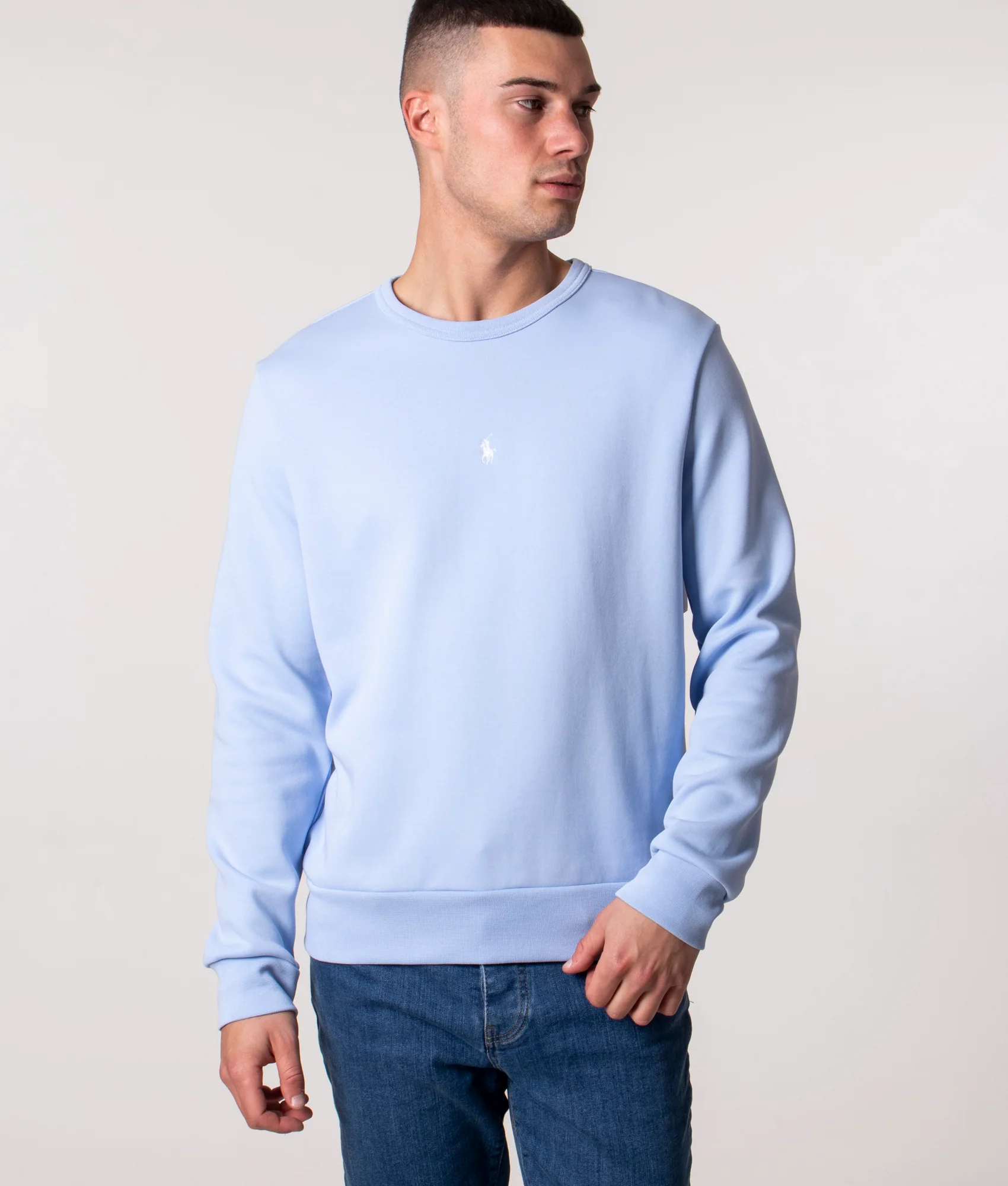Relaxed Fit Double Knit Centre Logo Sweatshirt