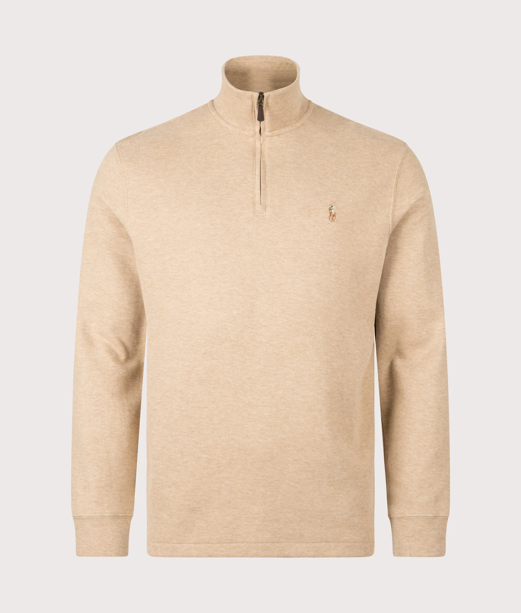Loose Fit Estate-Rib Quarter Zip Knit Jumper