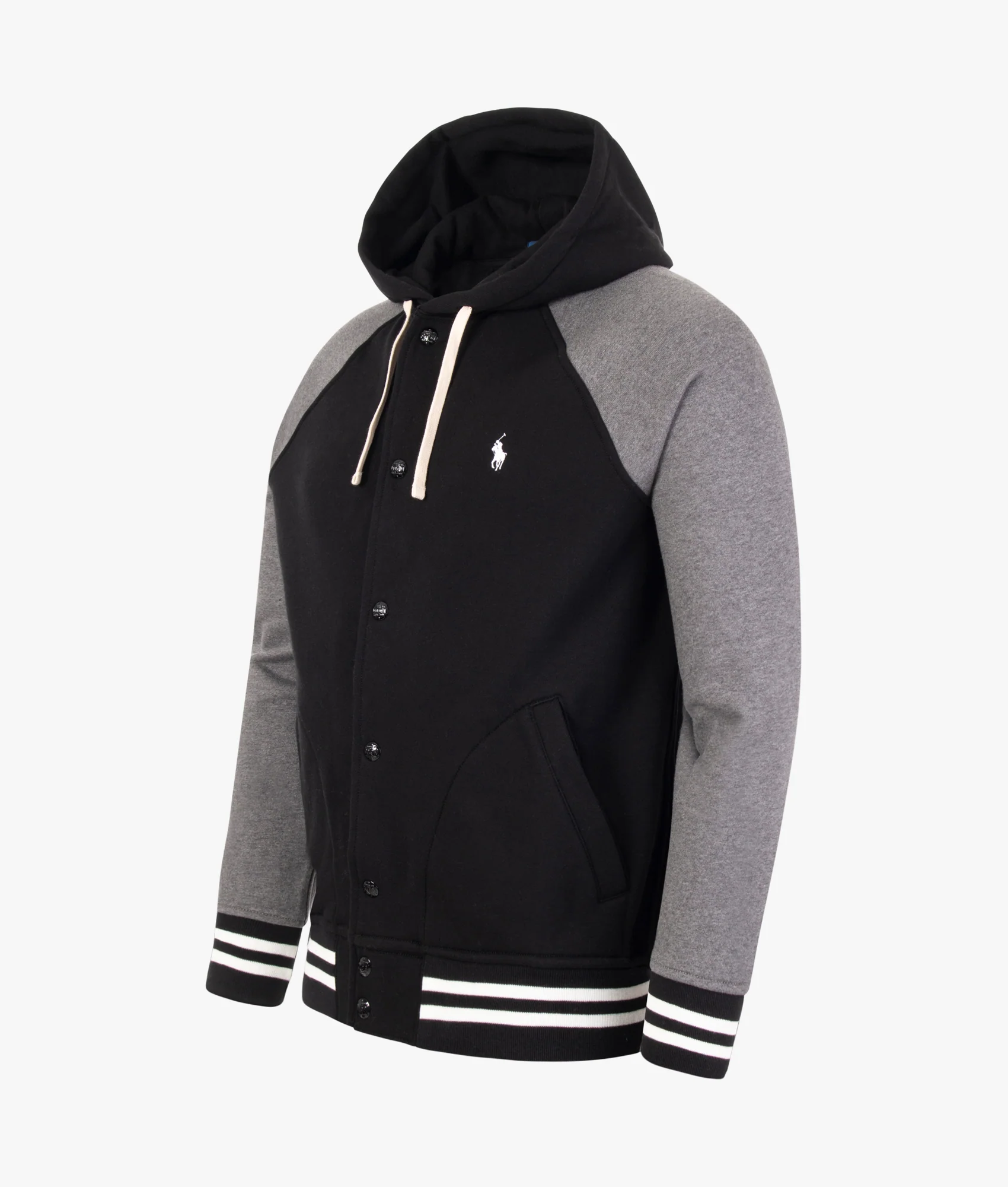 Fleece Hooded Baseball Jacket - Image 3