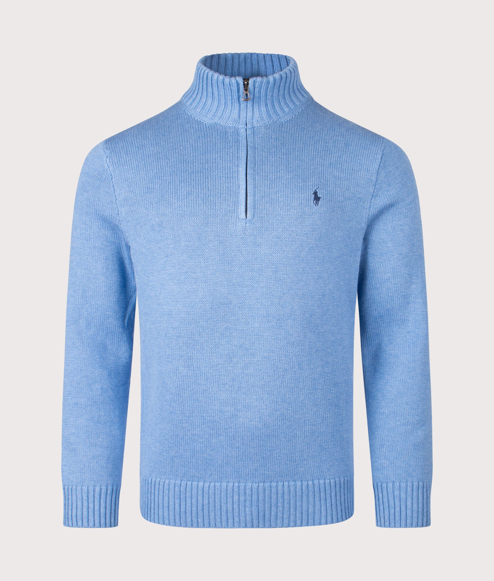 Mesh-Knit Cotton Quarter Zip Jumper