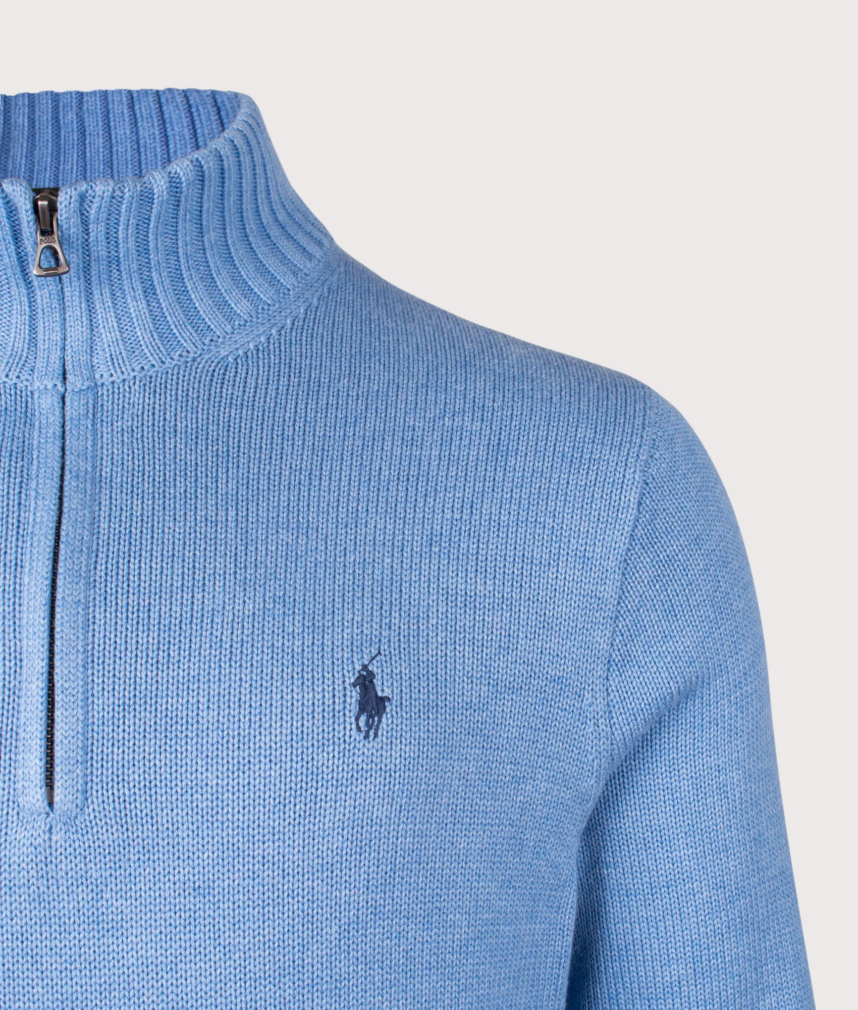 Mesh-Knit Cotton Quarter Zip Jumper - Image 2