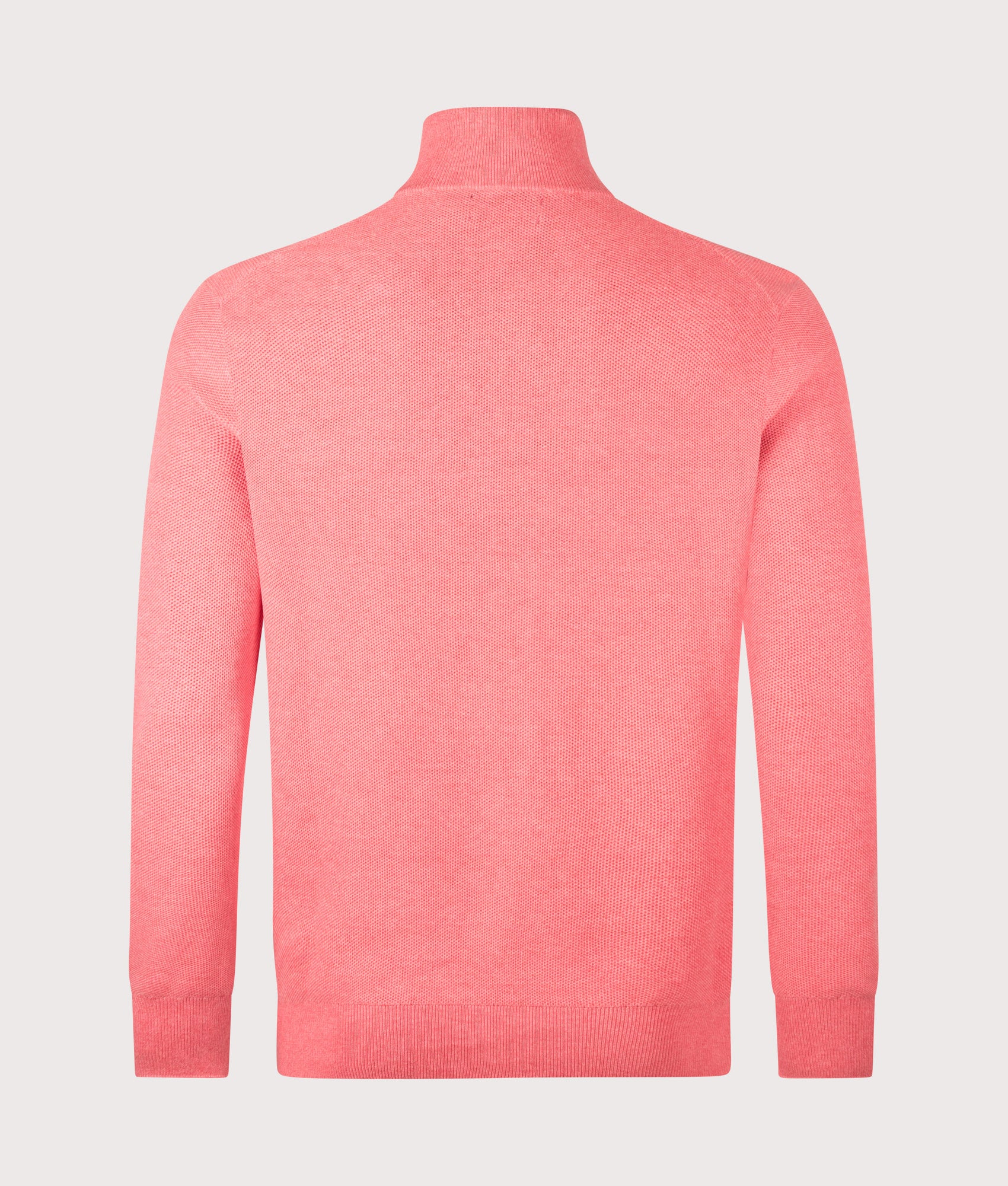 Mesh Knit Cotton Quarter Zip Jumper - Image 3
