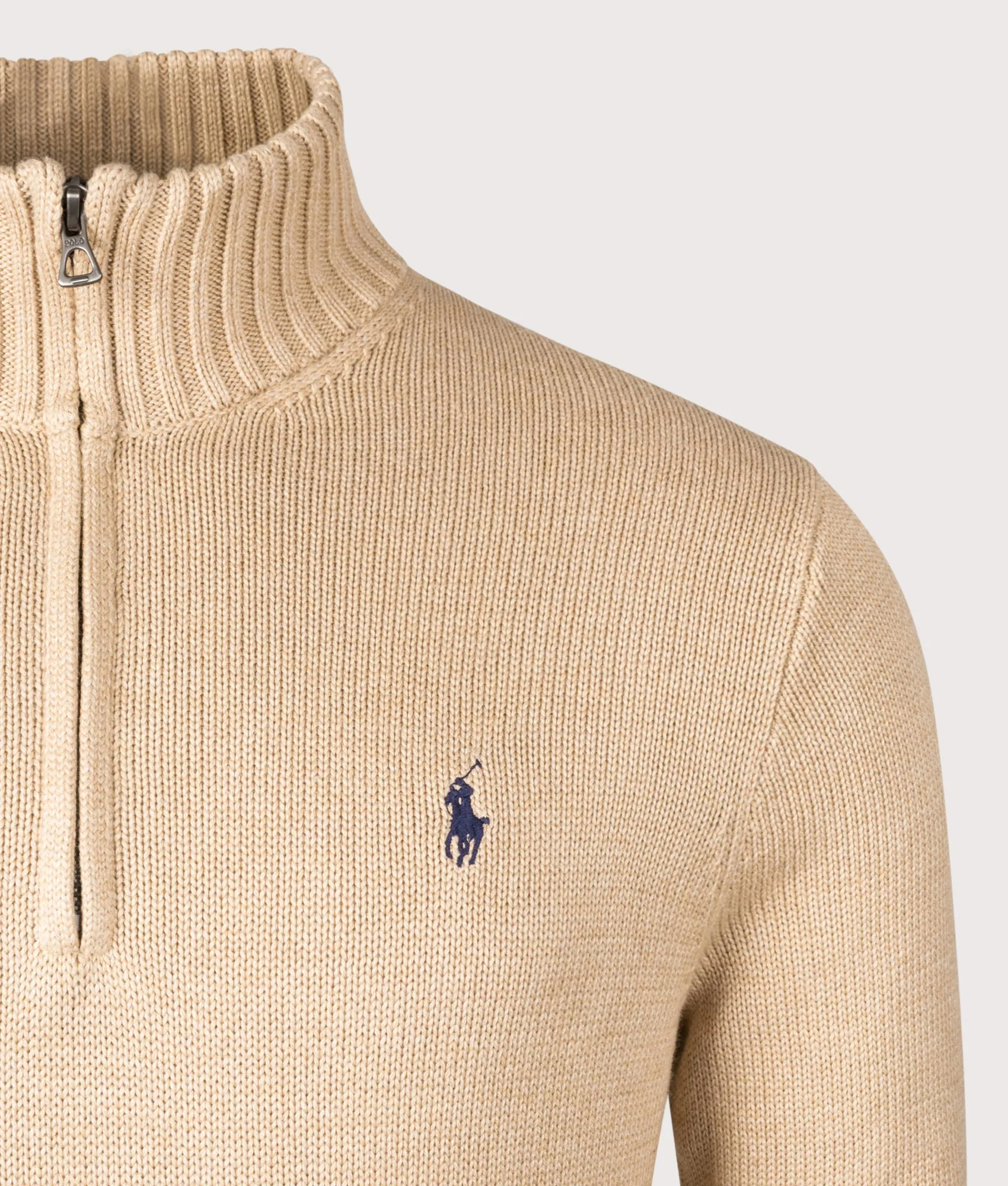 Mesh-Knit Cotton Quarter Zip Jumper - Image 2