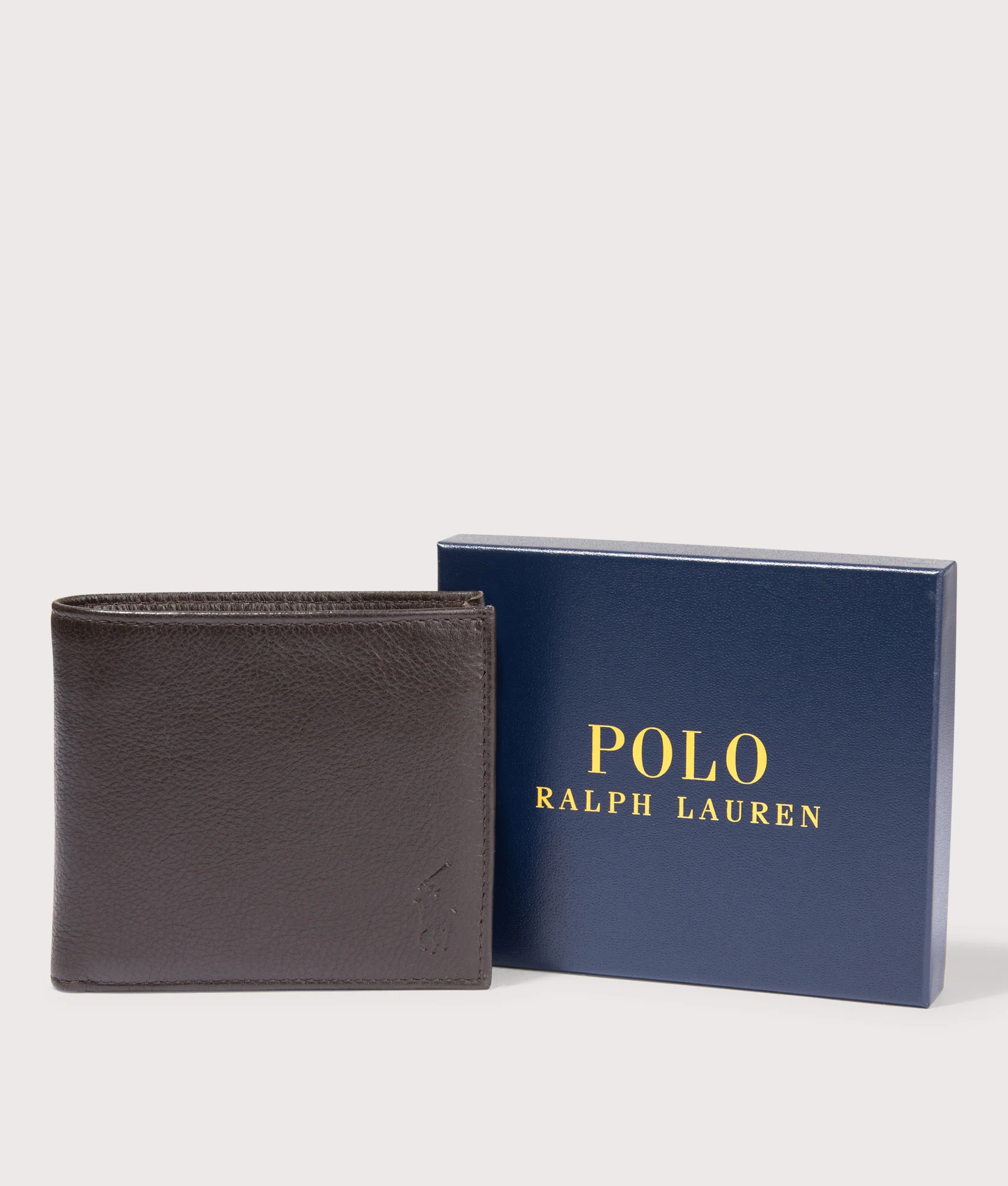 Pebbled Leather Billfold Coin Wallet