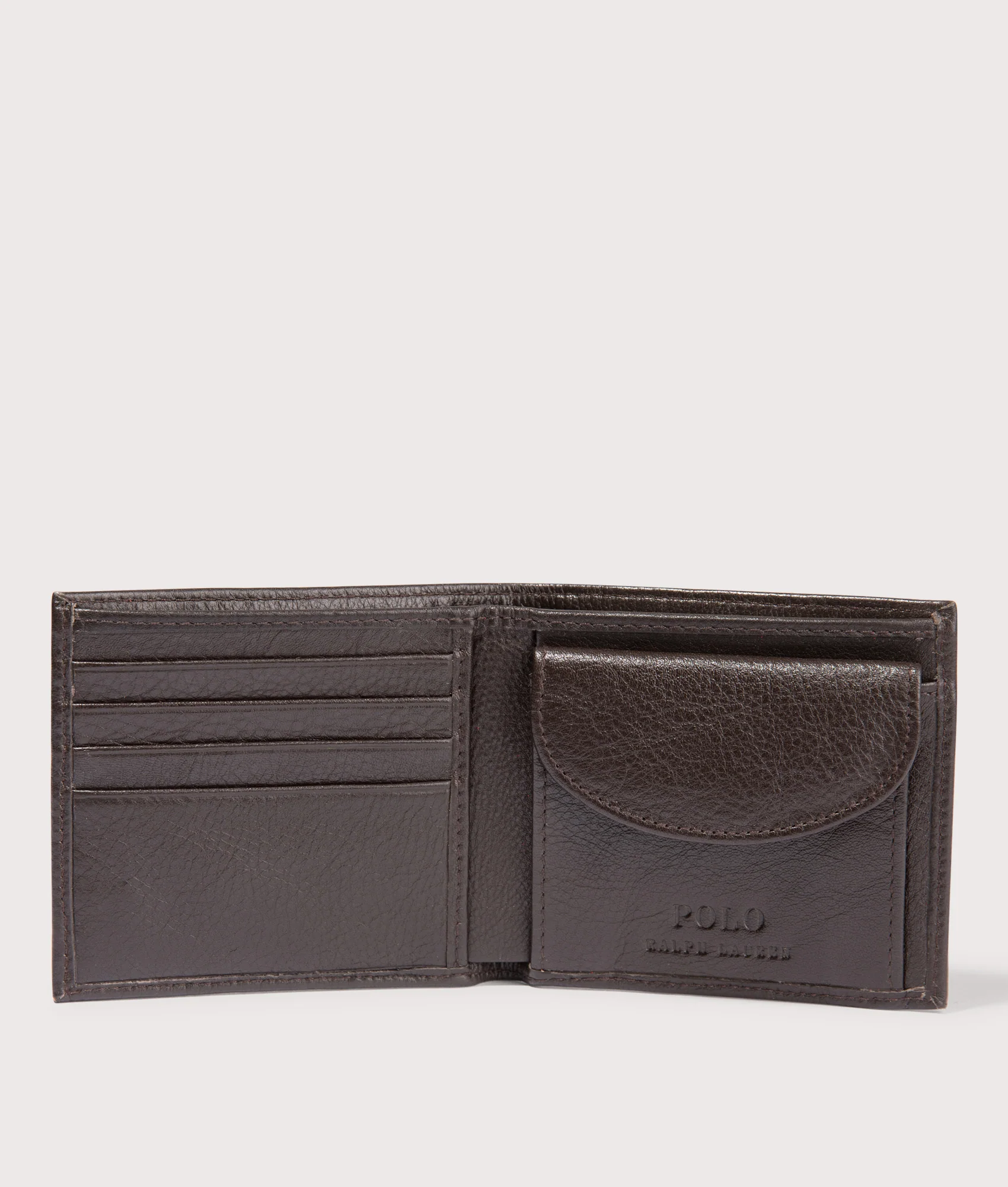 Pebbled Leather Billfold Coin Wallet - Image 2