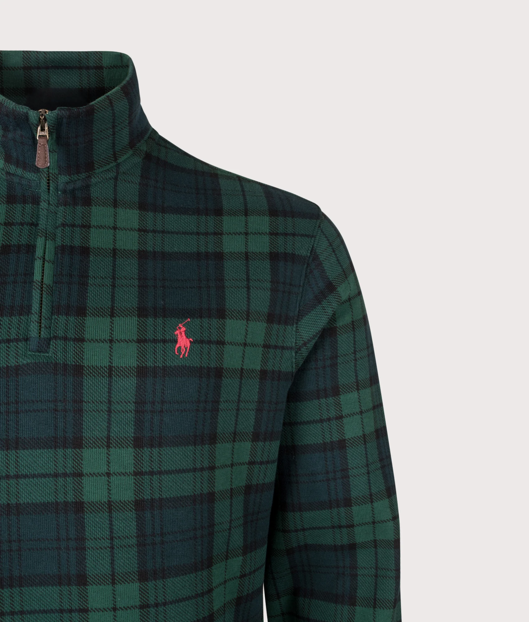 Plaid Estate-Rib Quarter-Zip Jumper - Image 2