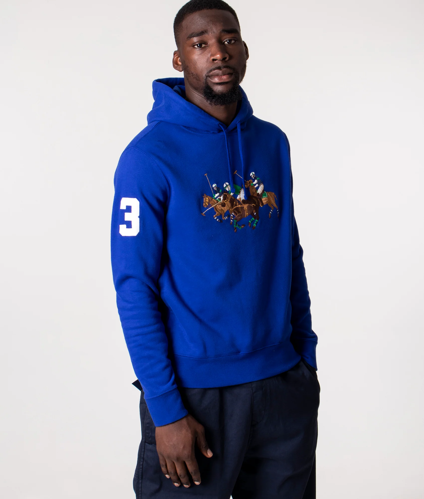 Relaxed Fit Triple Pony Fleece Hoodie
